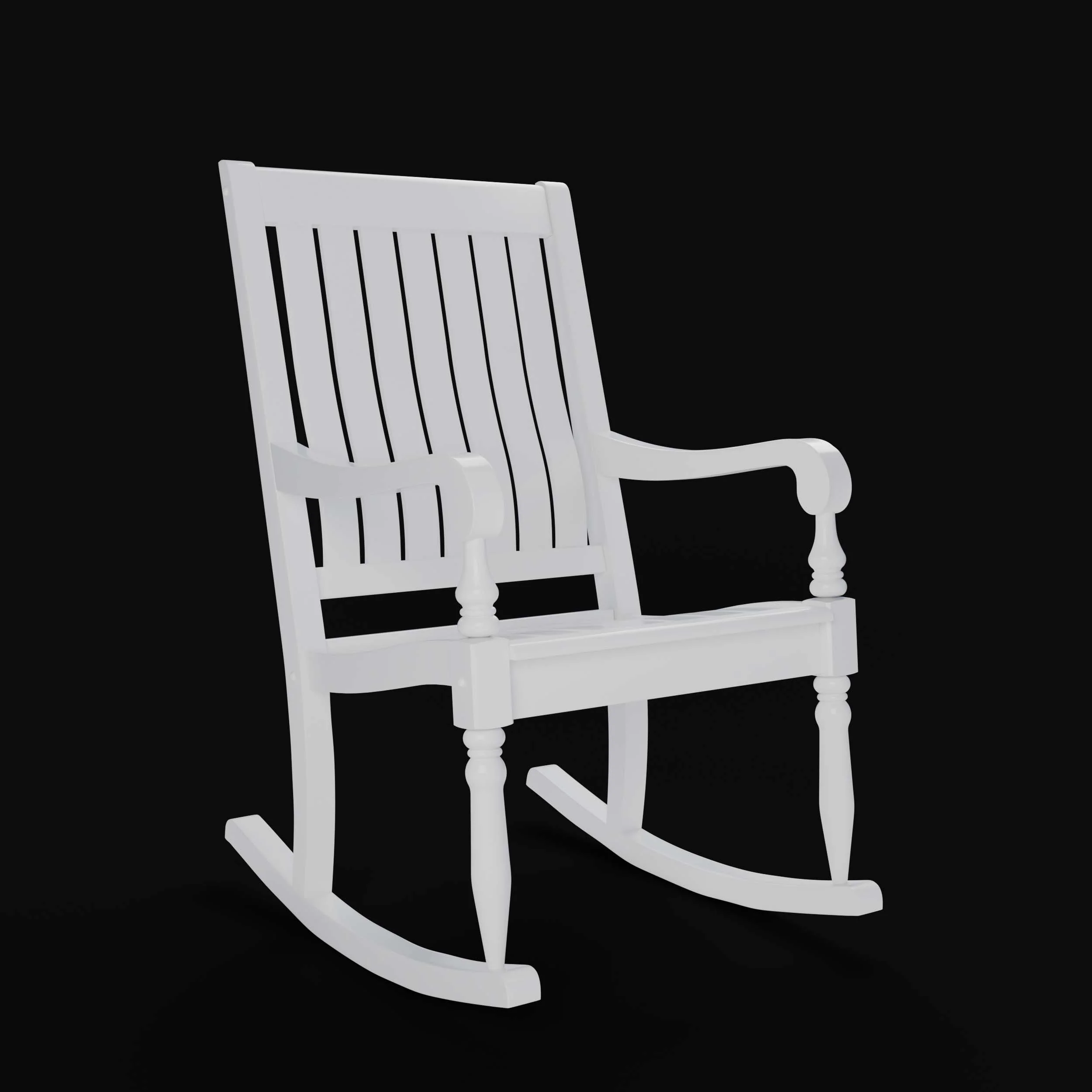 Bonn Mahogany Wood White Oversized Porch Rocking Chair - Image 49