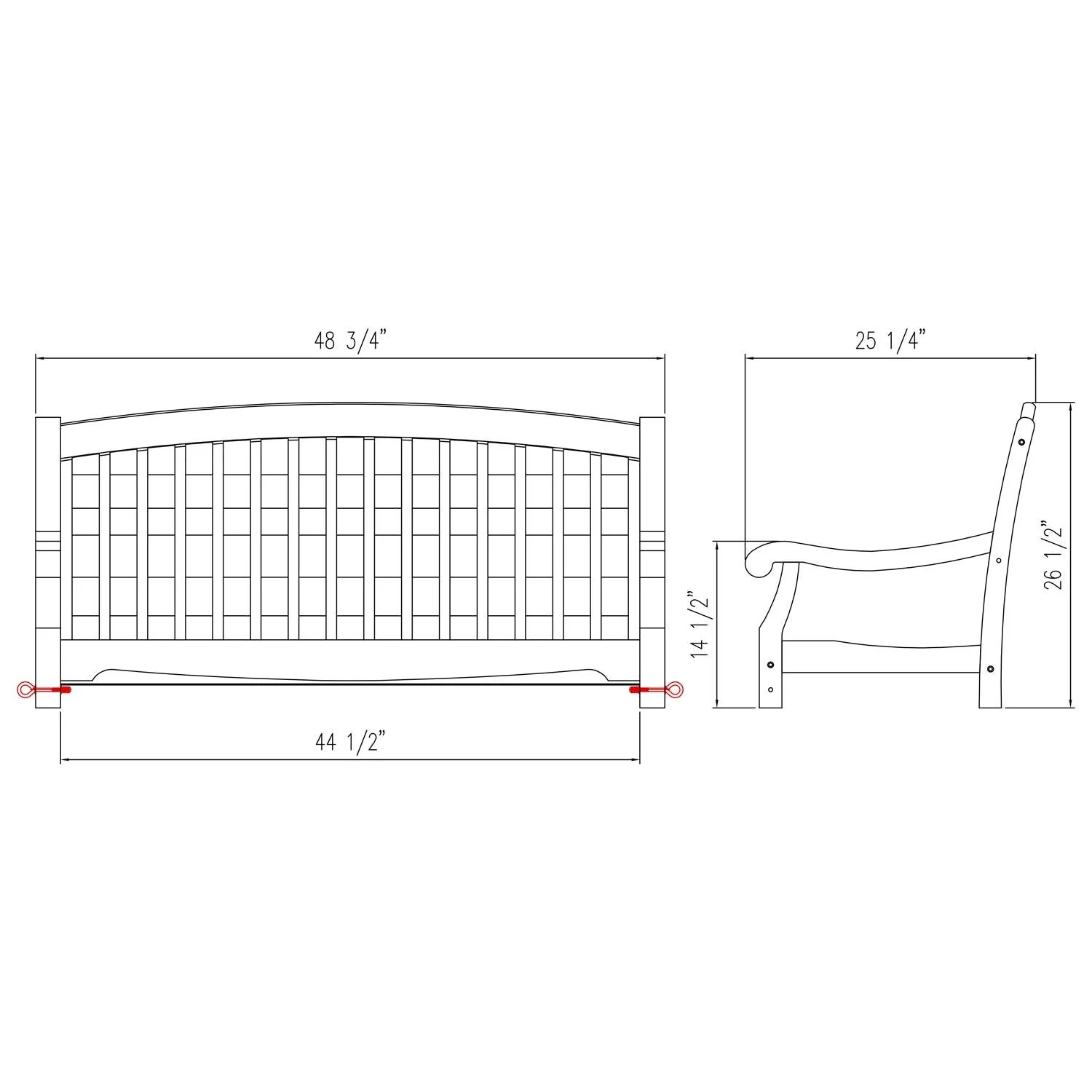 Bonn Mahogany Wood White Porch Swing - Image 12
