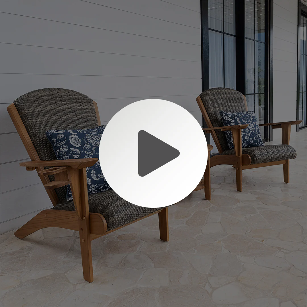 Camden 3 Piece Teak Outdoor Conversation Set with Padded Woven Seat – FREE Furniture Cover - Image 5