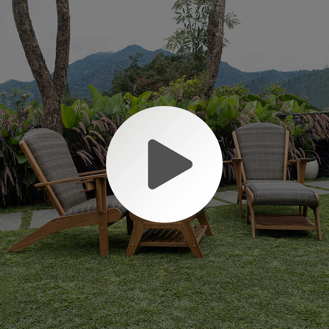 Camden 4 Pieces Teak Patio Conversation Set with Padded Woven Seat – FREE Furniture Cover - Image 5