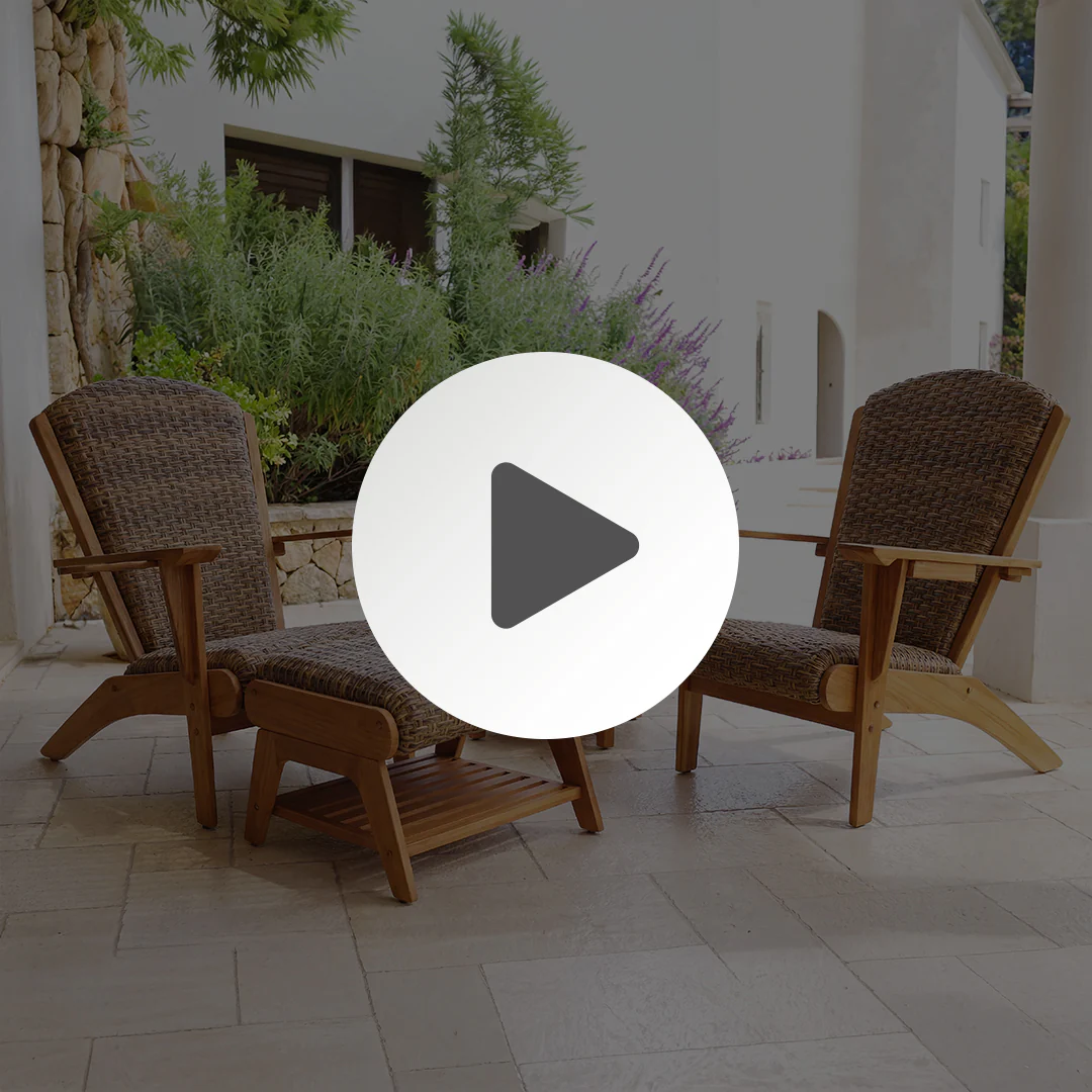 Camden 4 Pieces Teak Wood Outdoor Conversation Set with Padded Woven Seat – FREE Furniture Cover - Image 5