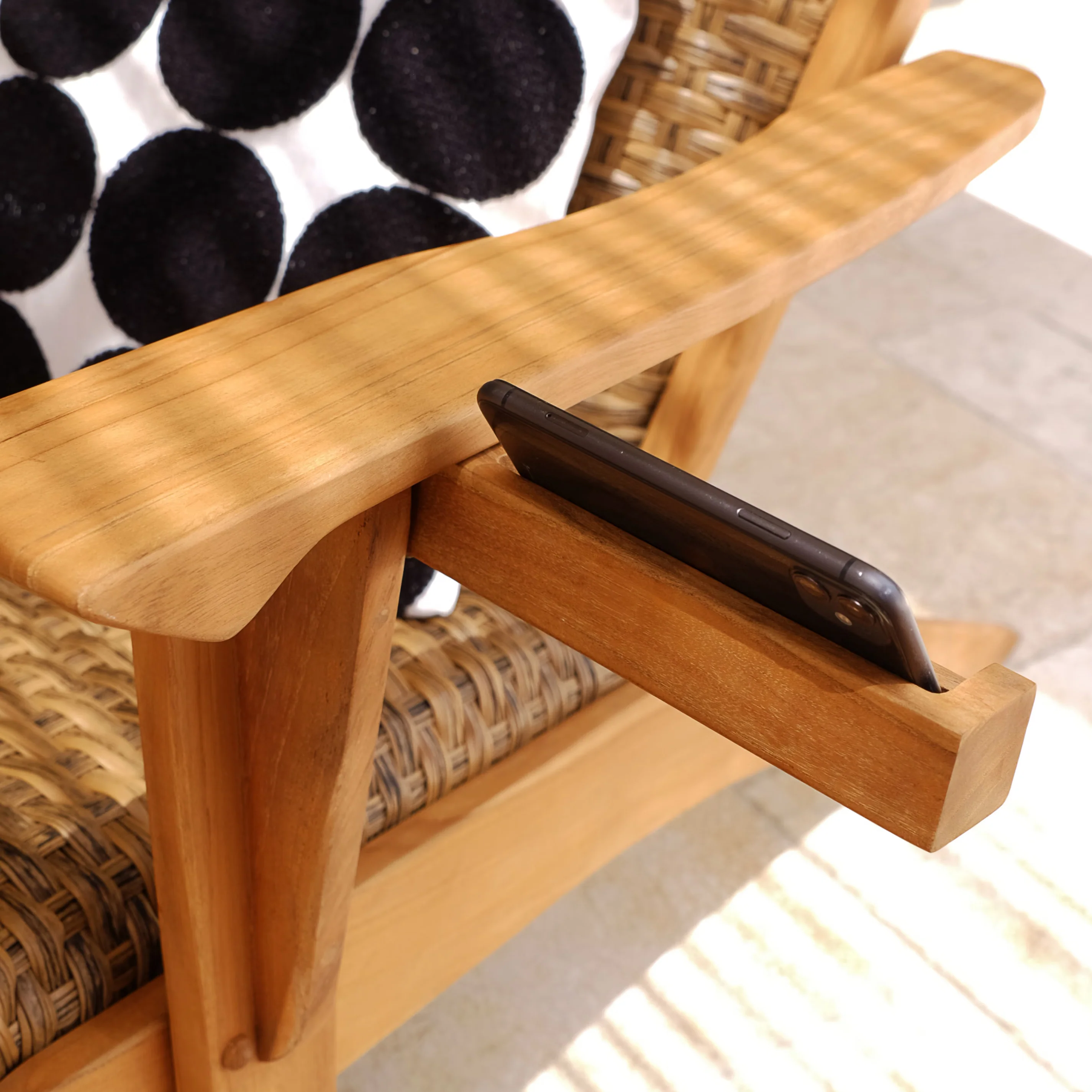 Camden 5 Pieces Teak Wood Patio Conversation Set with Padded Woven Seat – FREE Furniture Cover - Image 13