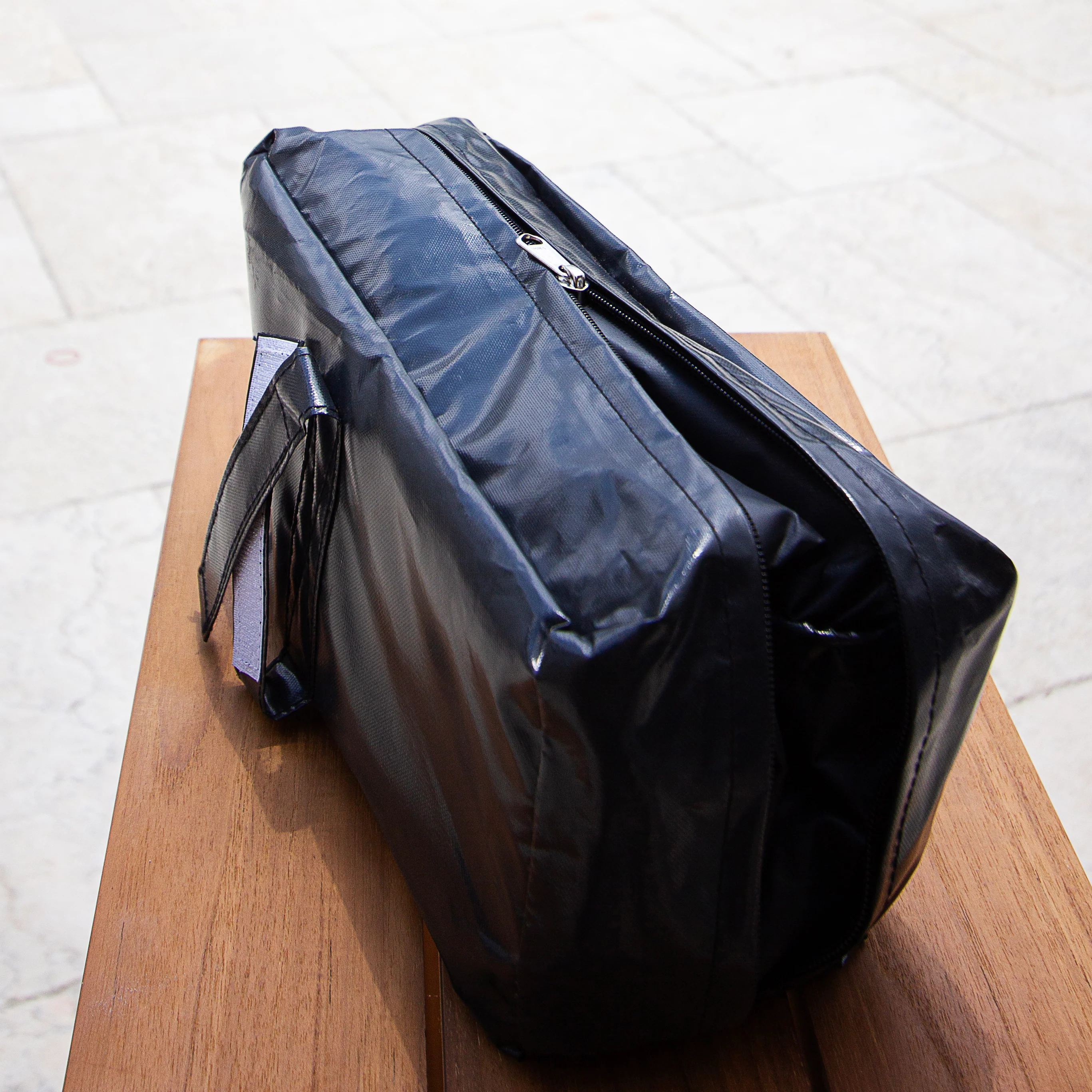 Camden Teak Wood 4 Piece Patio Conversation Set with Padded Woven Seat  – FREE Furniture Cover - Image 22