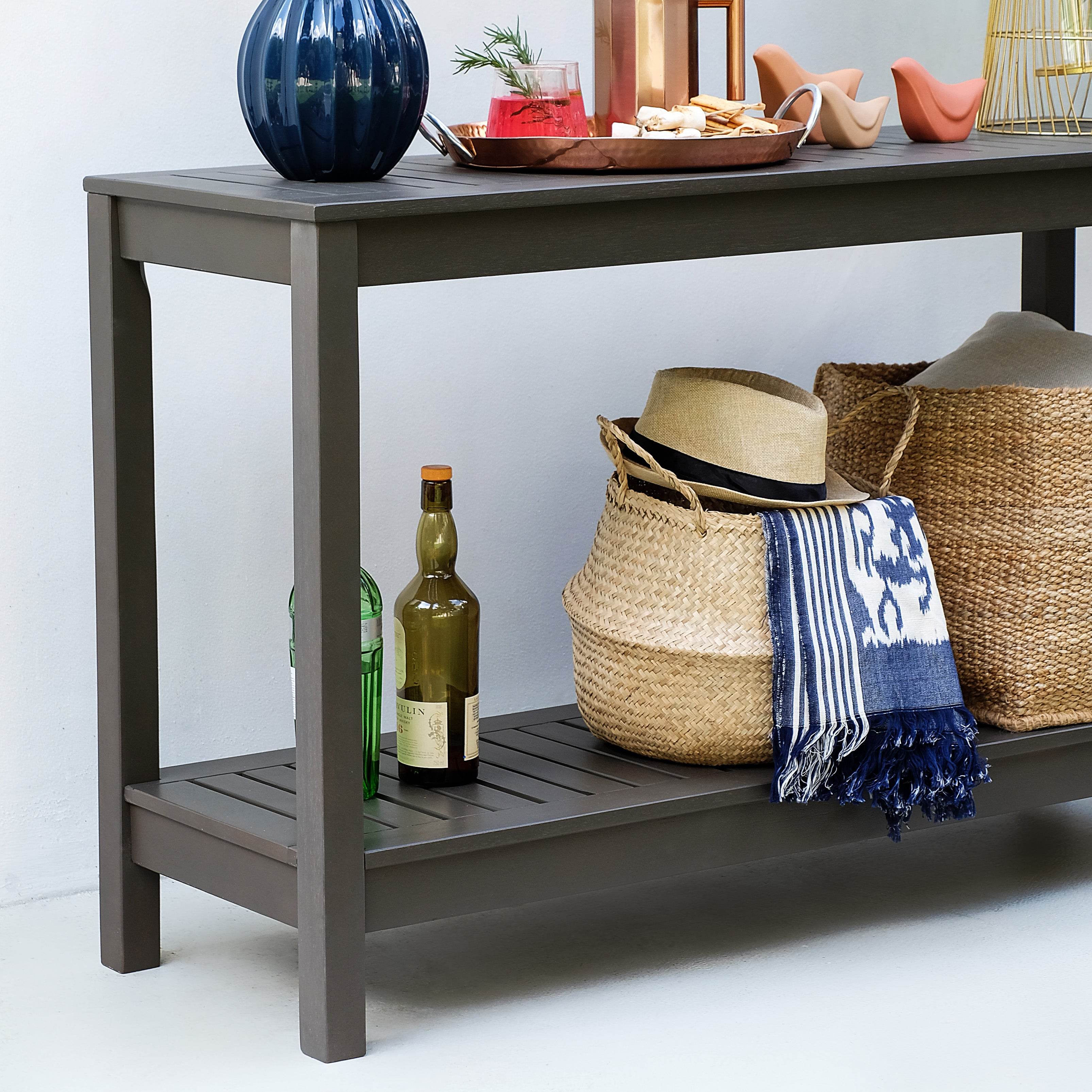 Carlota Mahogany Wood Outdoor Console Table - Image 3
