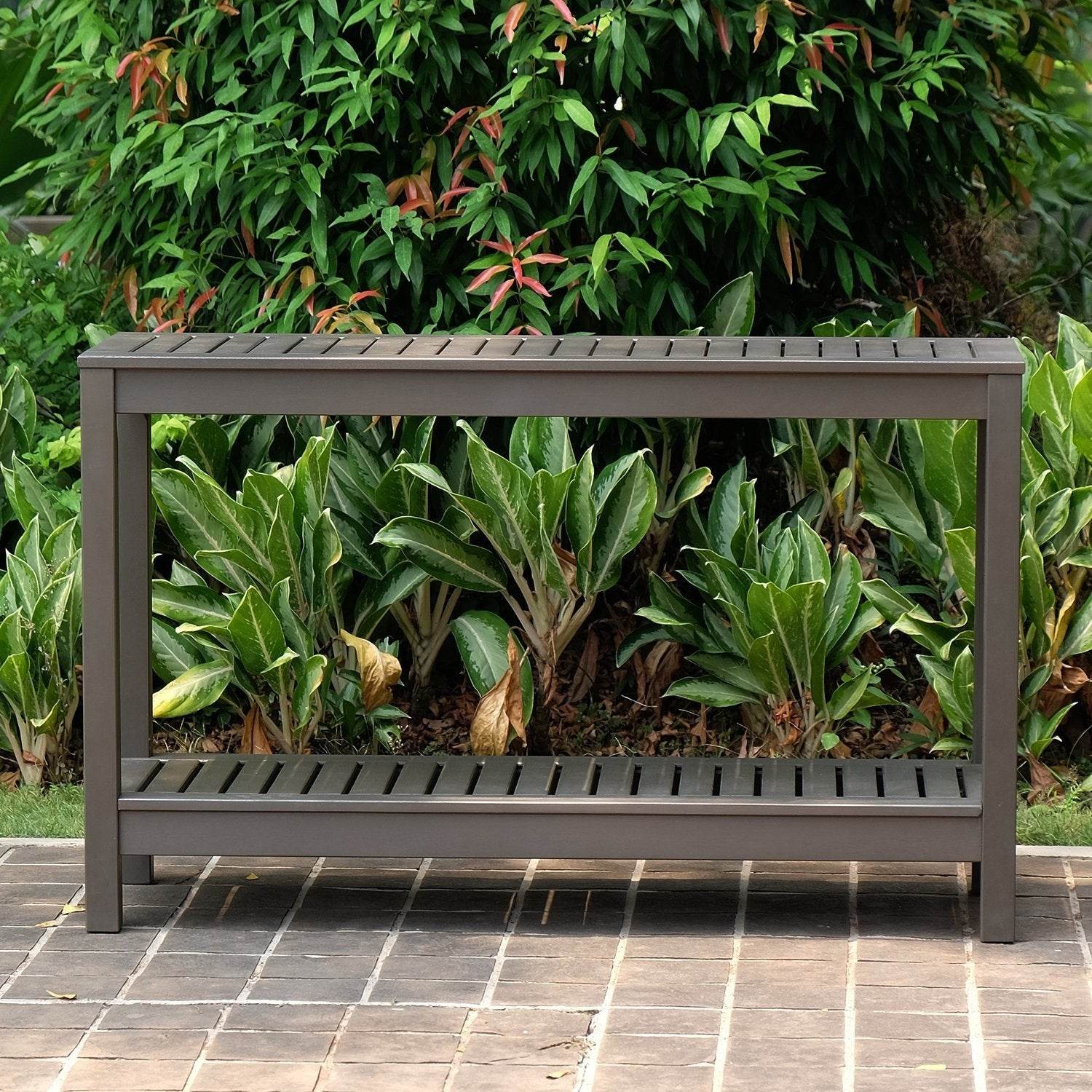 Carlota Mahogany Wood Outdoor Console Table - Image 6