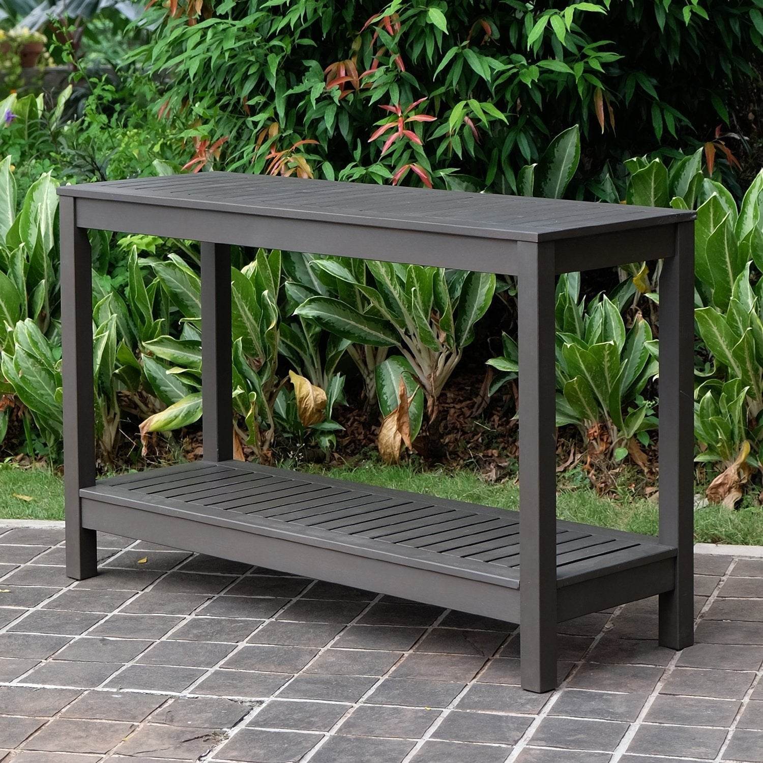 Carlota Mahogany Wood Outdoor Console Table - Image 7