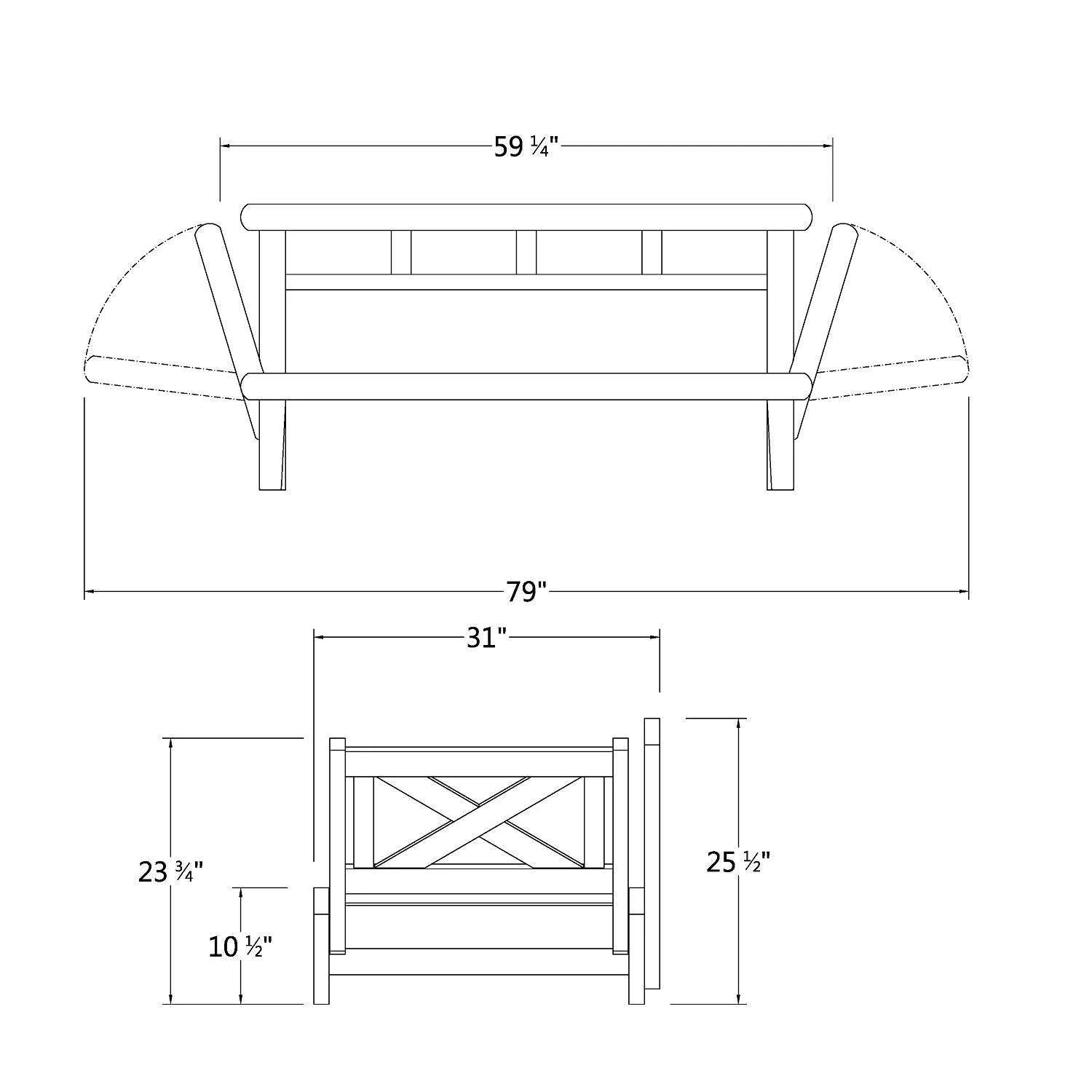 Carlota Mahogany Wood Outdoor Convertible Sofa Daybed with Oyster Cushion - Image 16