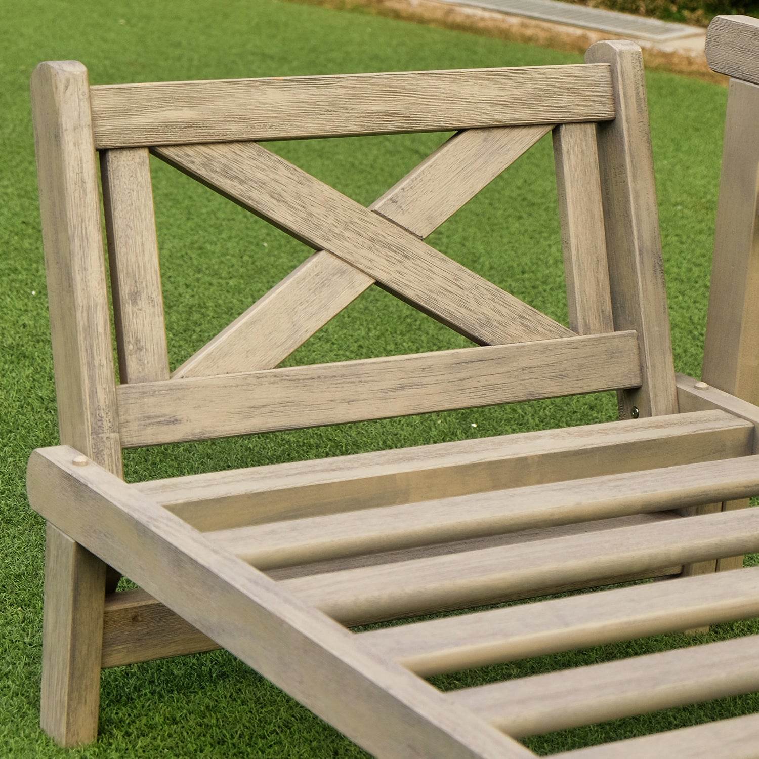 Carlota Outdoor Convertible Sofa Daybed - Weathered Gray Wood / Blue Spruce Cushion - Image 13