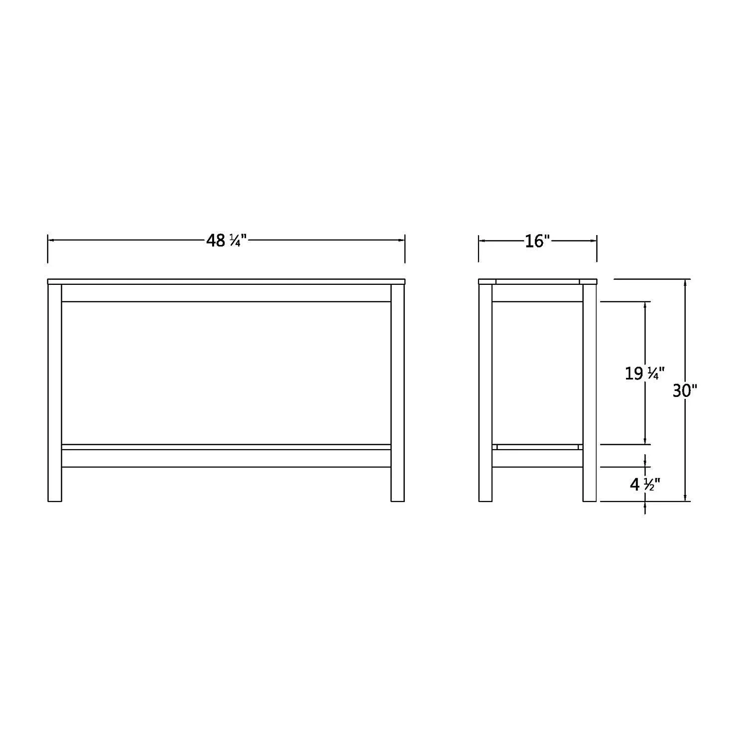 Carlota Mahogany Wood Weathered Gray Outdoor Console Table - Image 9