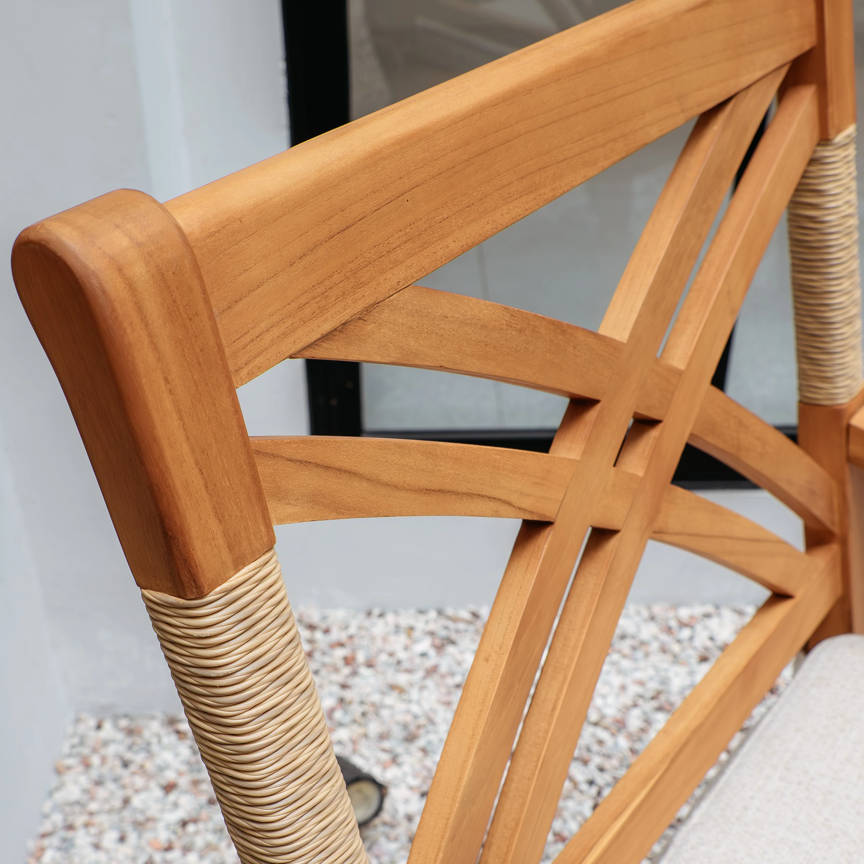 Carmel Teak Wood 2 Piece Outdoor Dining Chair - Image 6