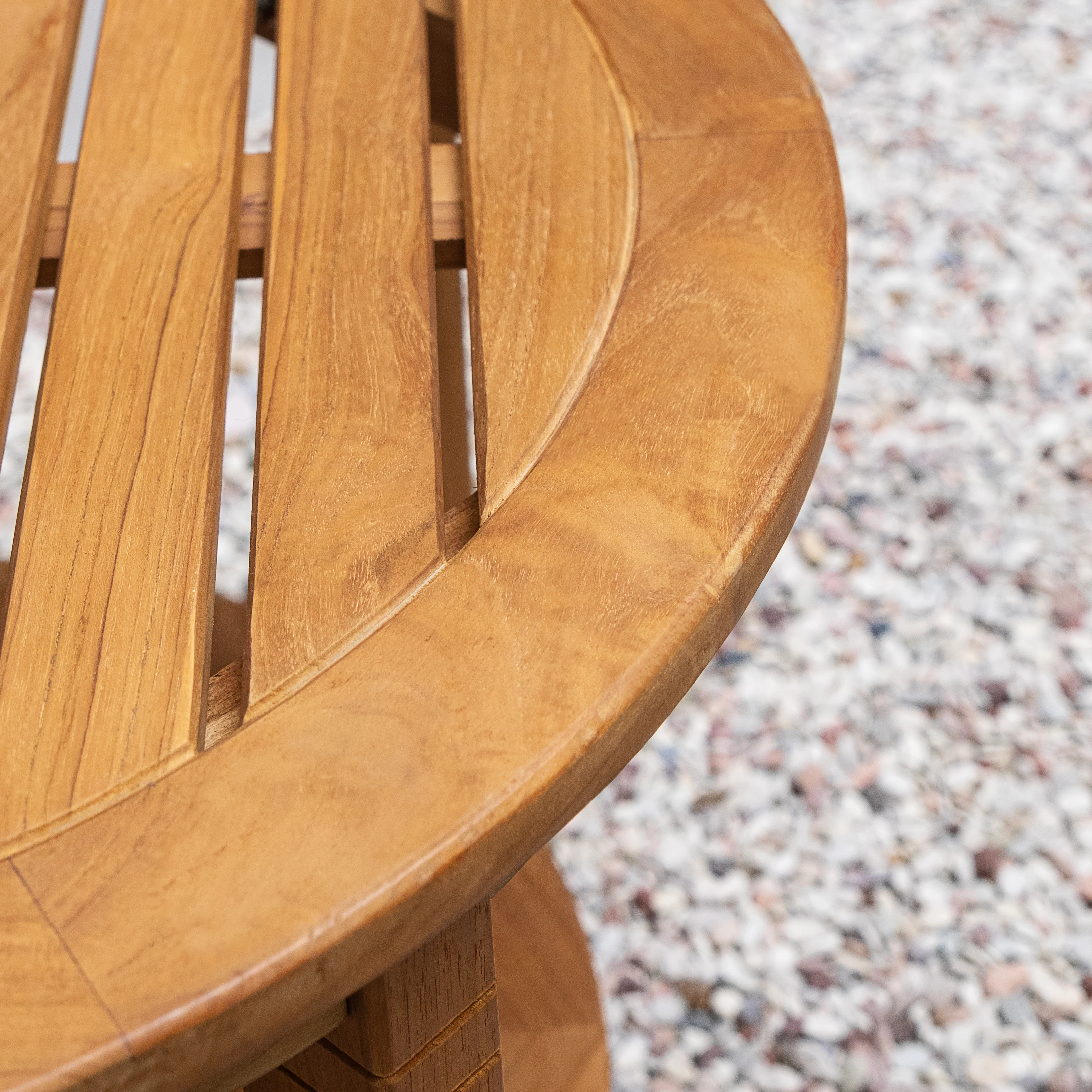 Carmel Teak Wood 3 Piece Outdoor Bistro Set with Tan Seatpad - Image 7