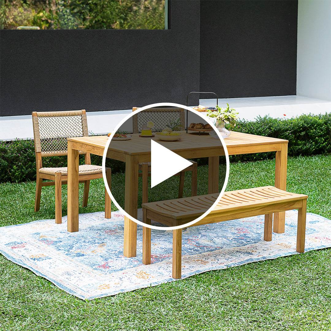 Carmel Teak Wood 4 Pieces Outdoor Dining Set - Image 4