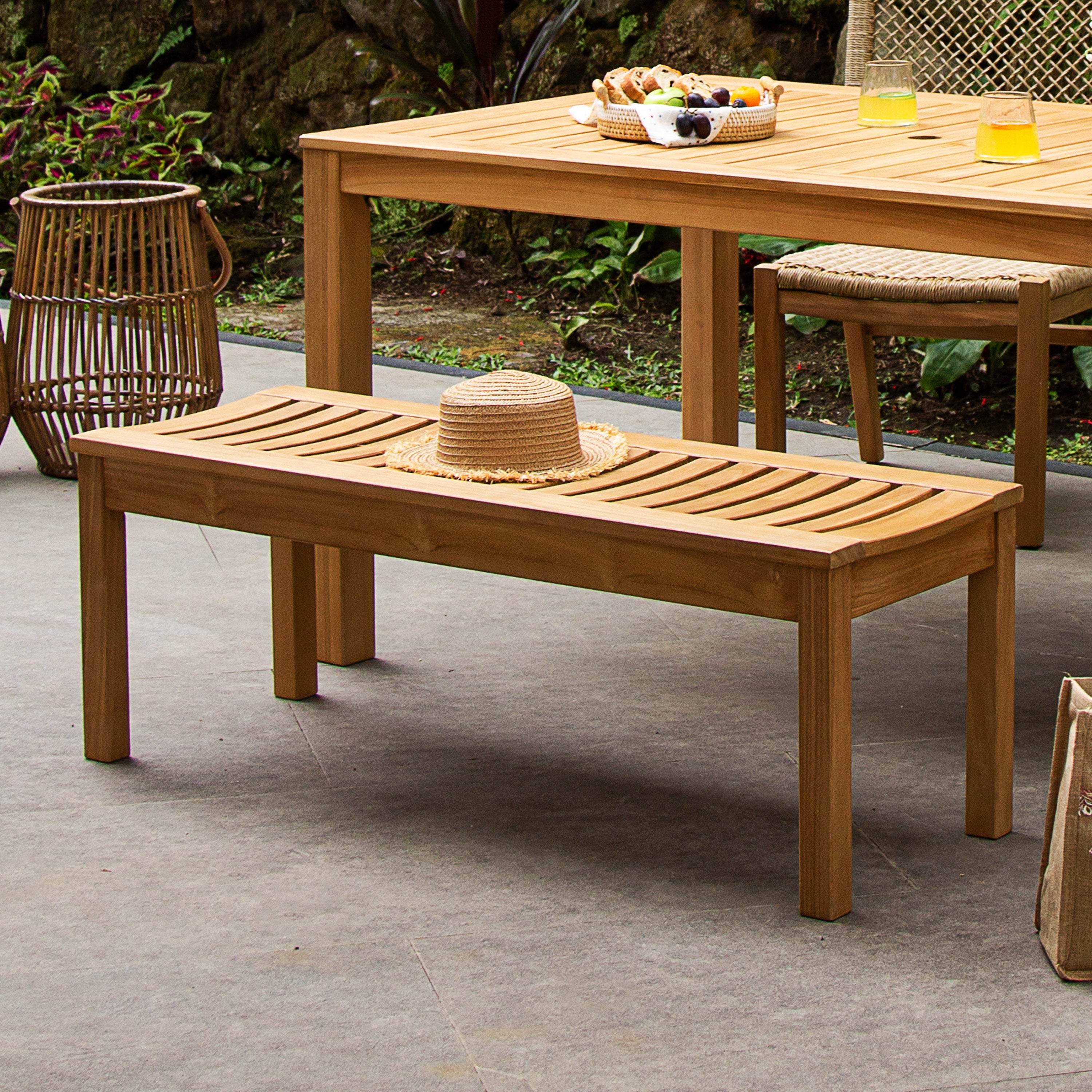Carmel Teak Wood 4 Pieces Outdoor Dining Set - Image 8