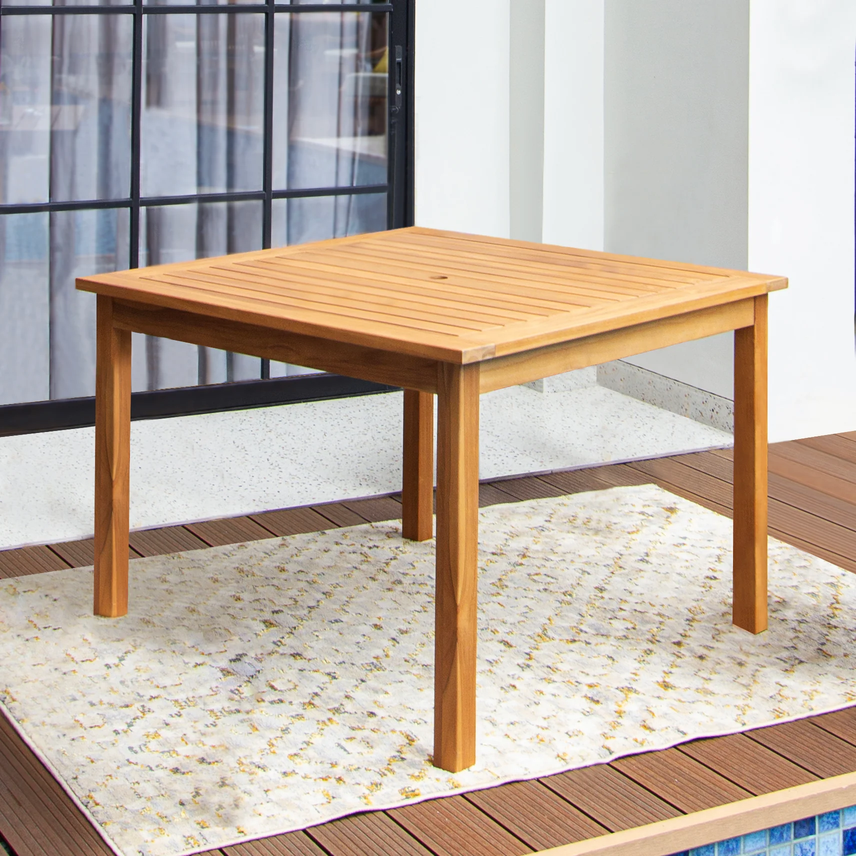 Carmel Teak Wood 5 Piece Outdoor Dining Set - Image 7