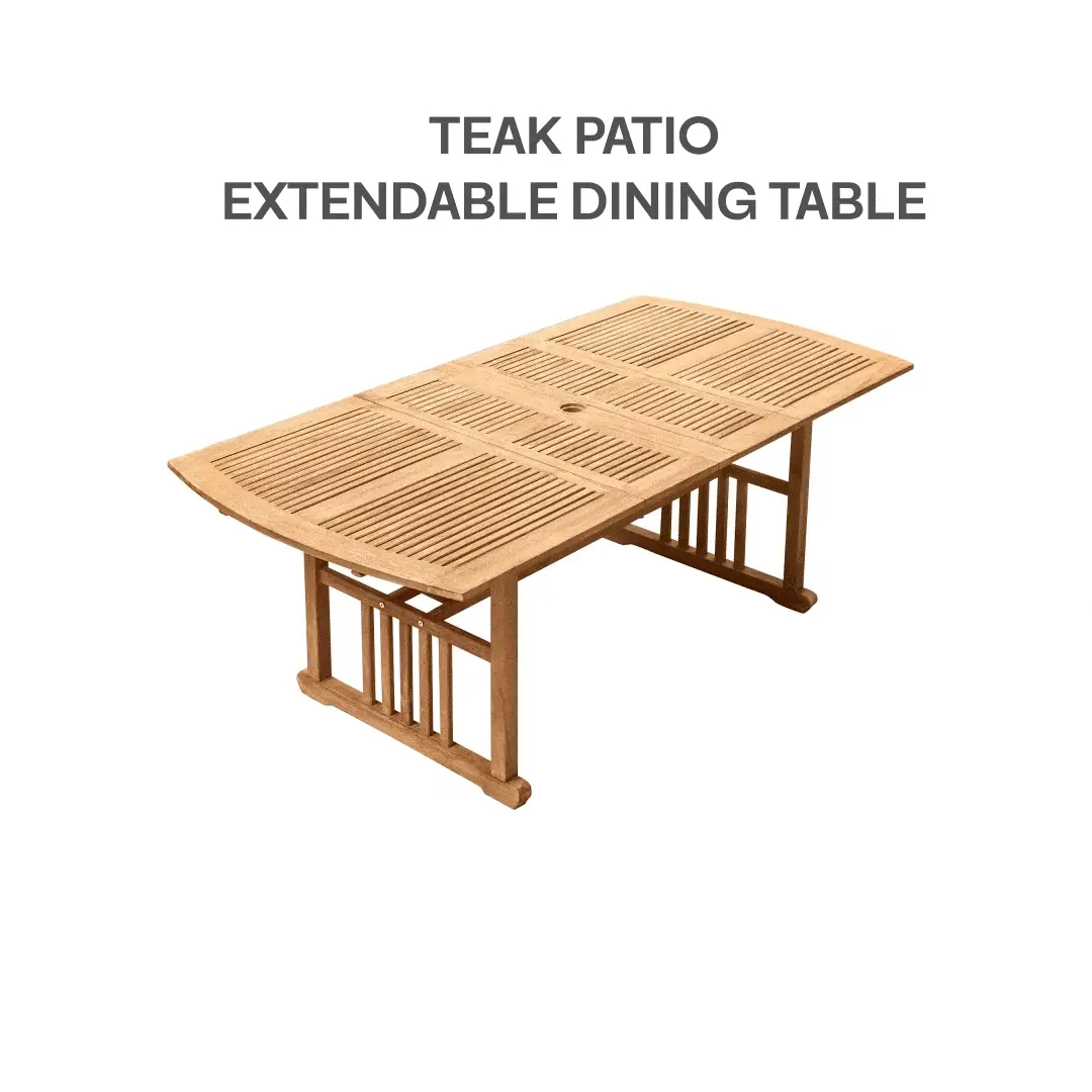 Vermont 7 Piece Teak Wood Outdoor Dining Set - Image 6