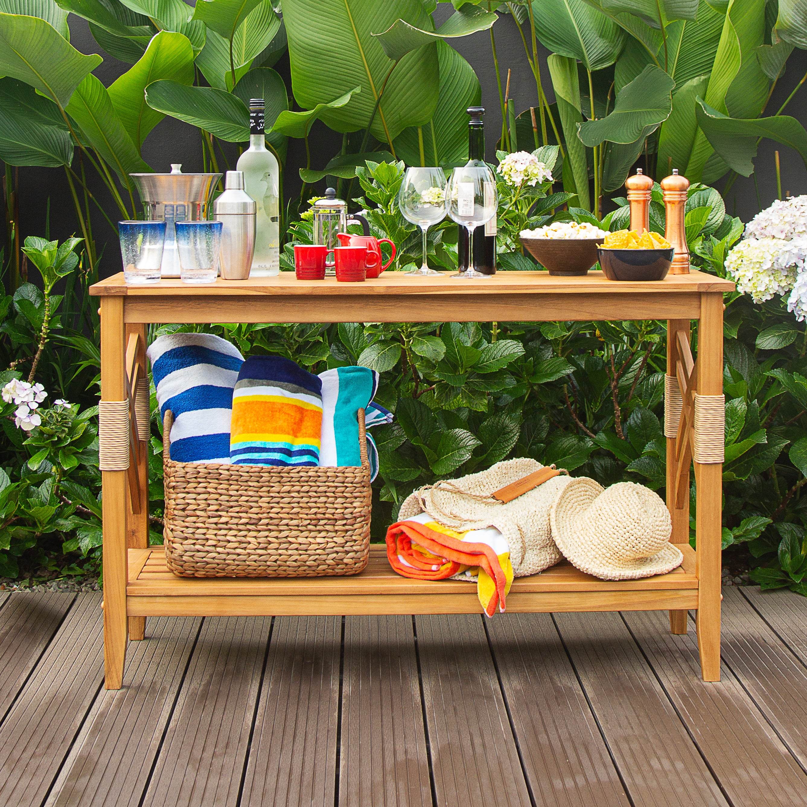Carmel Teak Wood Outdoor Console Table - Image 5
