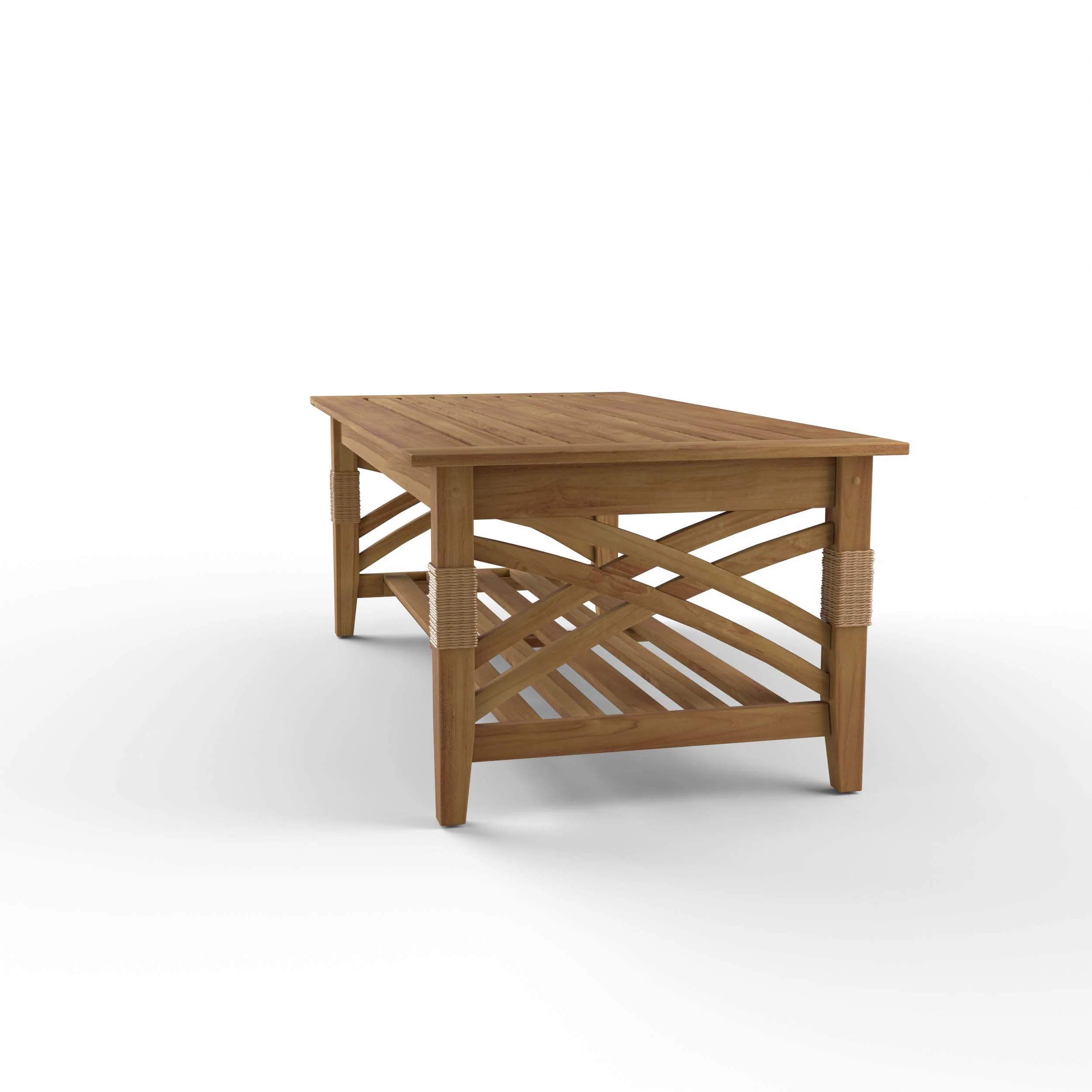 Carmel Teak Wood Patio Coffee Table with Shelf - Image 25