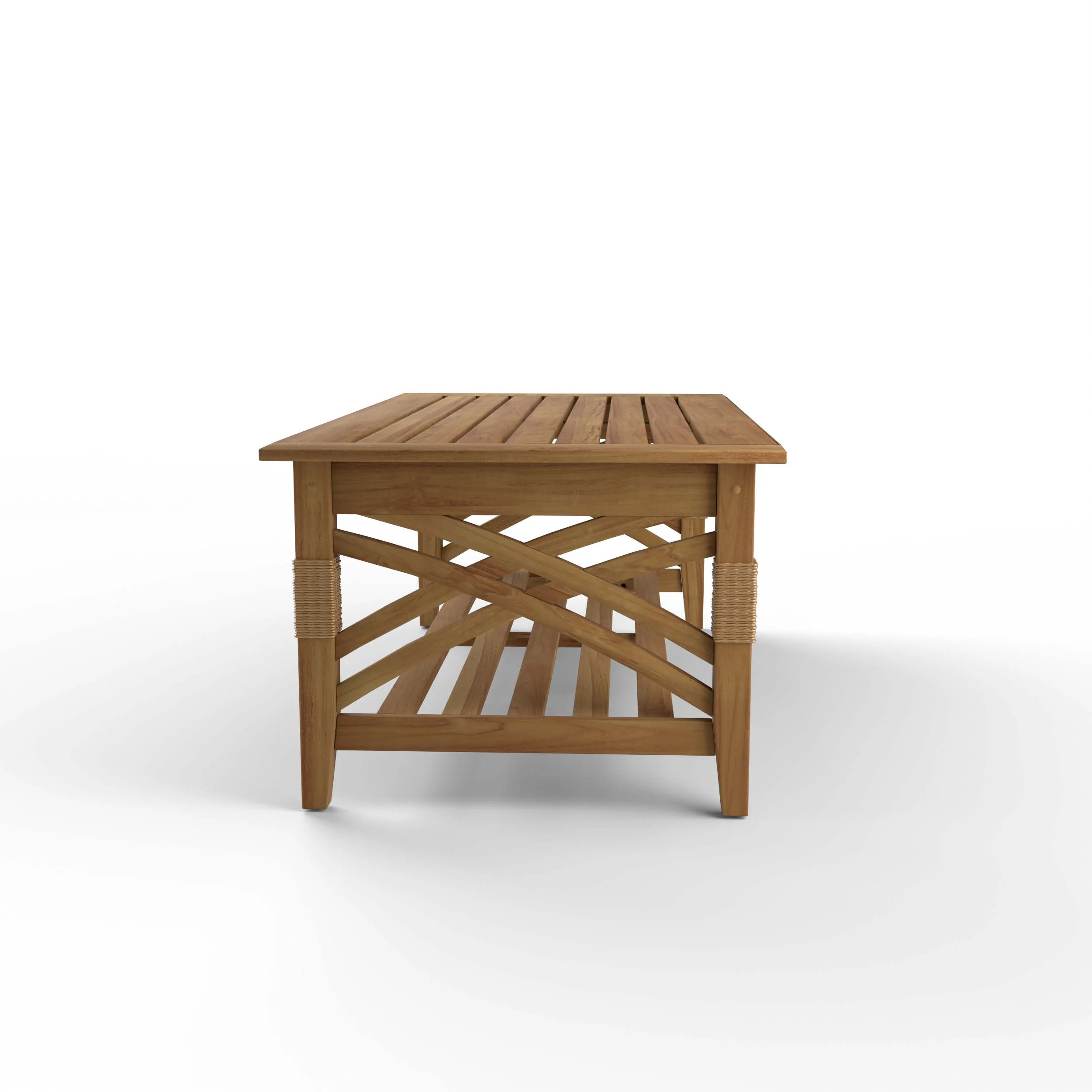 Carmel Teak Wood Patio Coffee Table with Shelf - Image 27