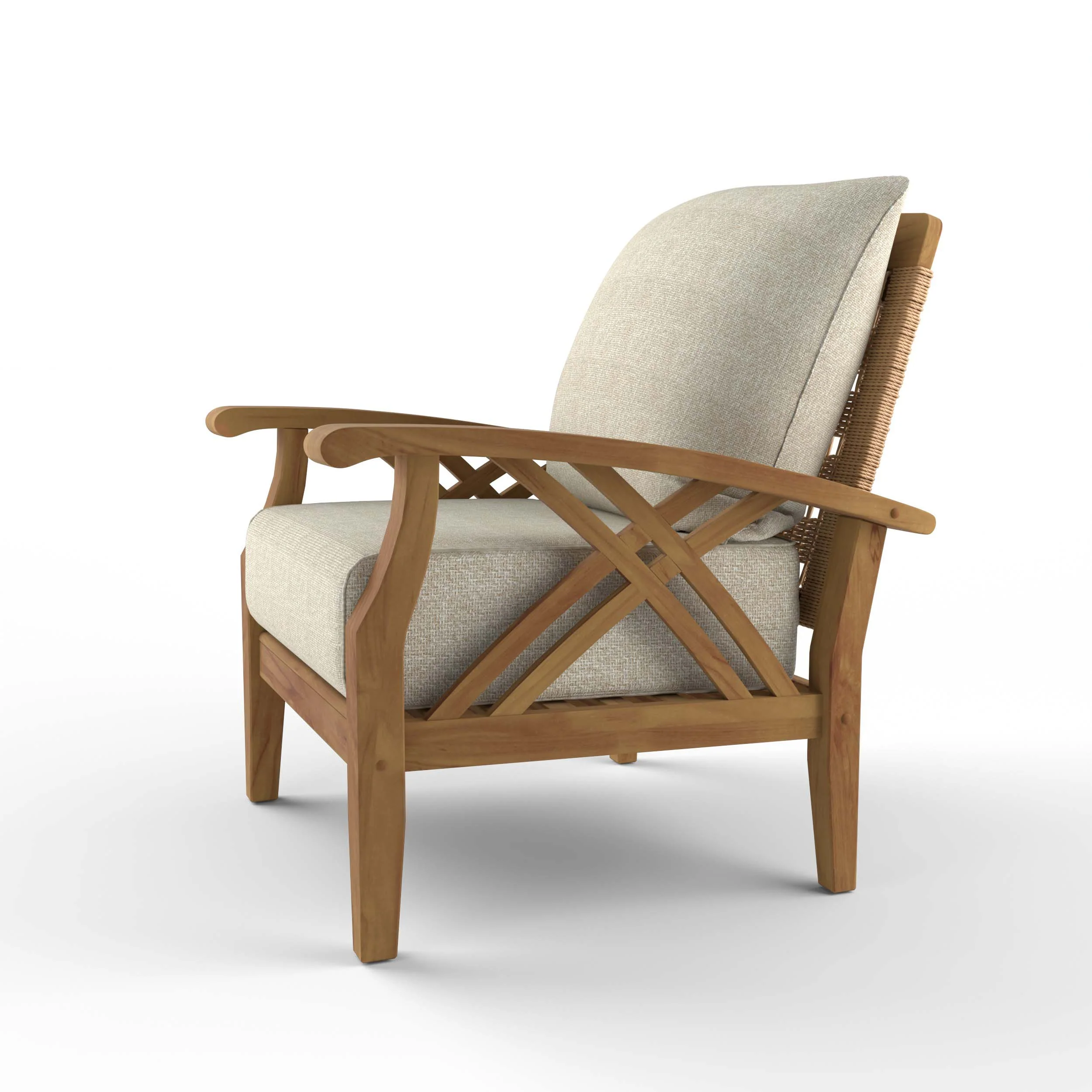 Carmel Teak Wood Patio Lounge Chair with Tan Cushion - Image 22