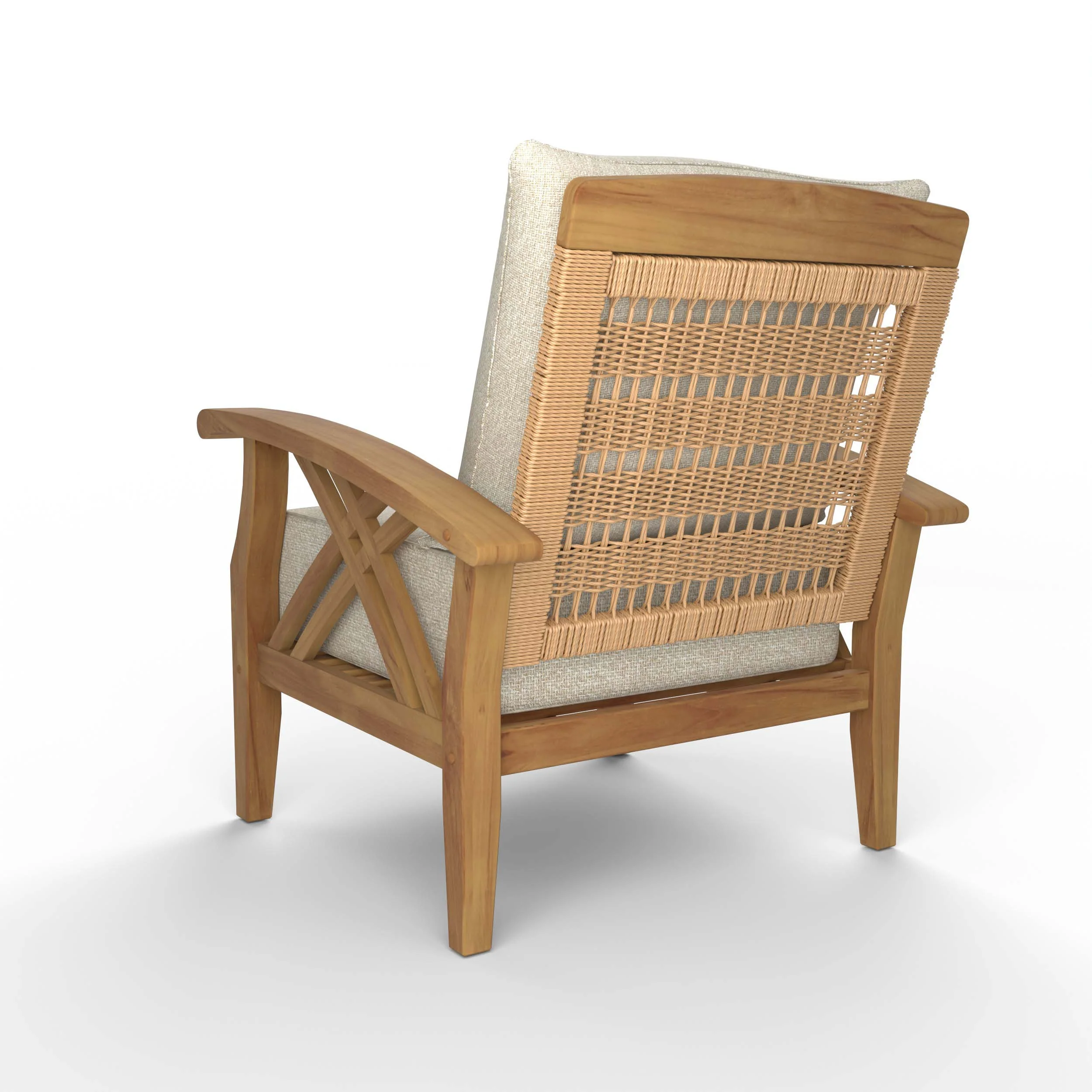 Carmel Teak Wood Patio Lounge Chair with Tan Cushion - Image 31