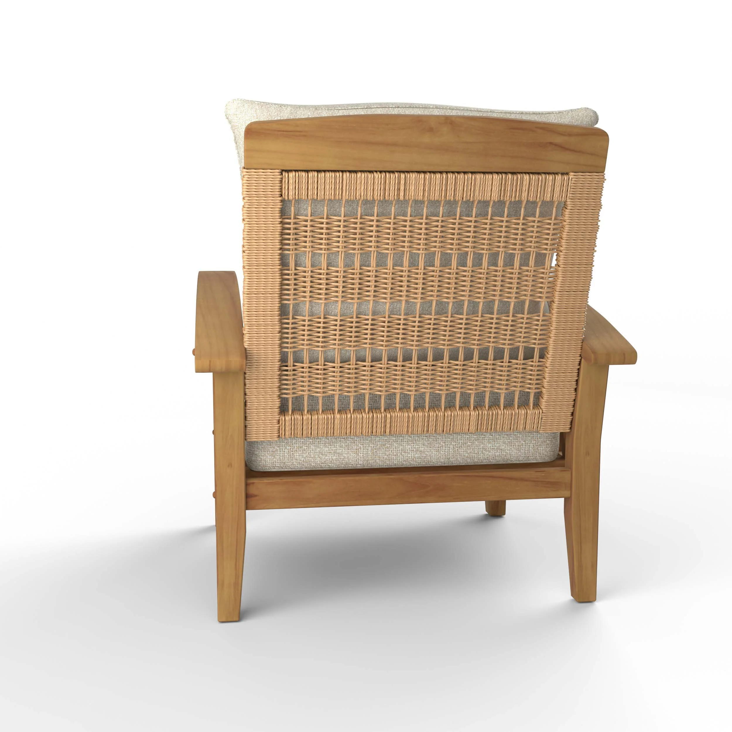 Carmel Teak Wood Patio Lounge Chair with Tan Cushion - Image 34