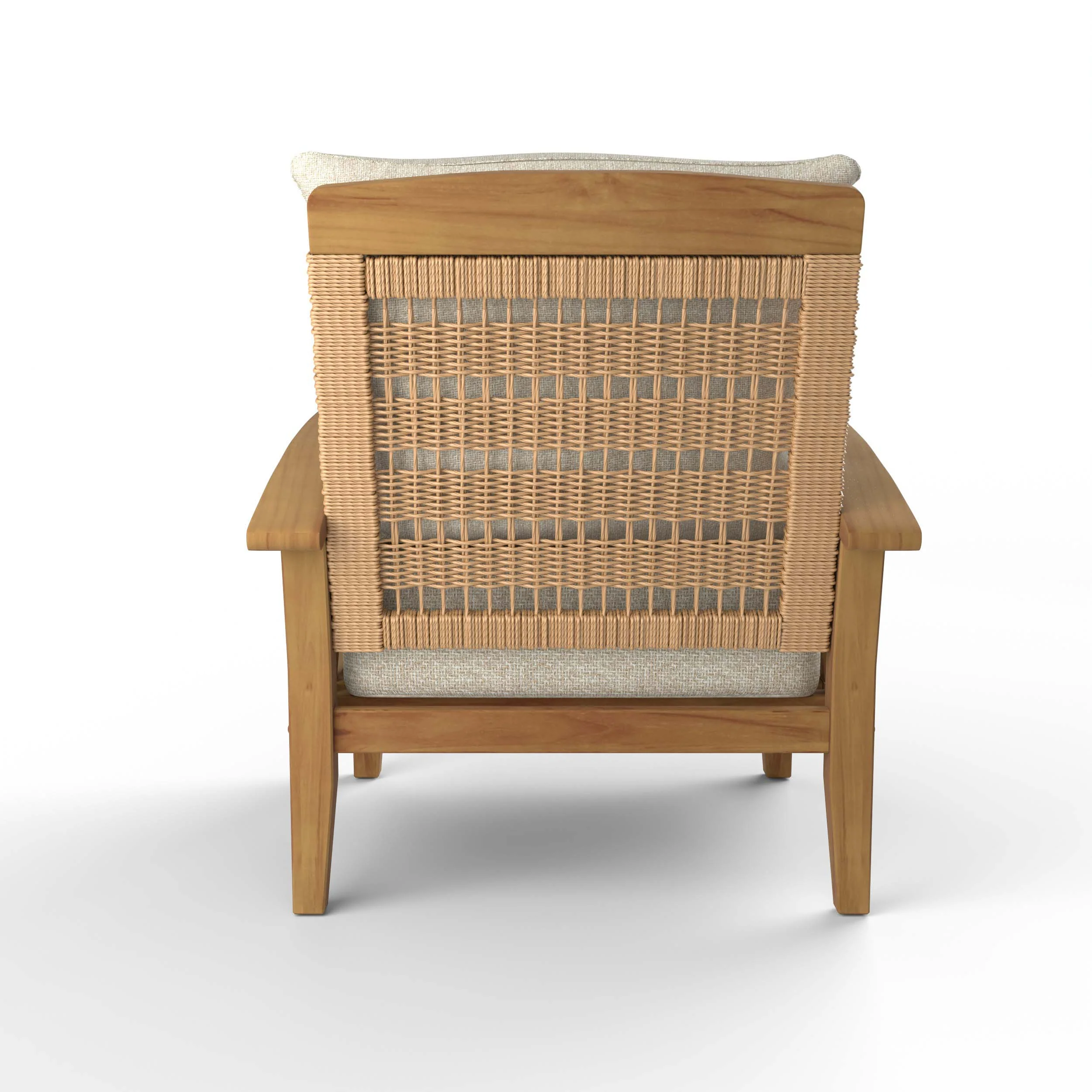 Carmel Teak Wood Patio Lounge Chair with Tan Cushion - Image 35