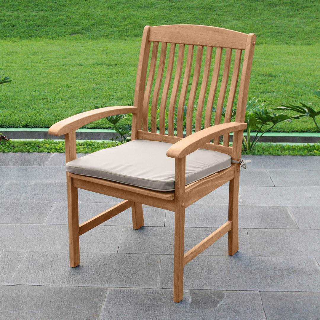 Caterina 7 Pieces Teak Outdoor Dining Set with Beige Cushion - Image 9