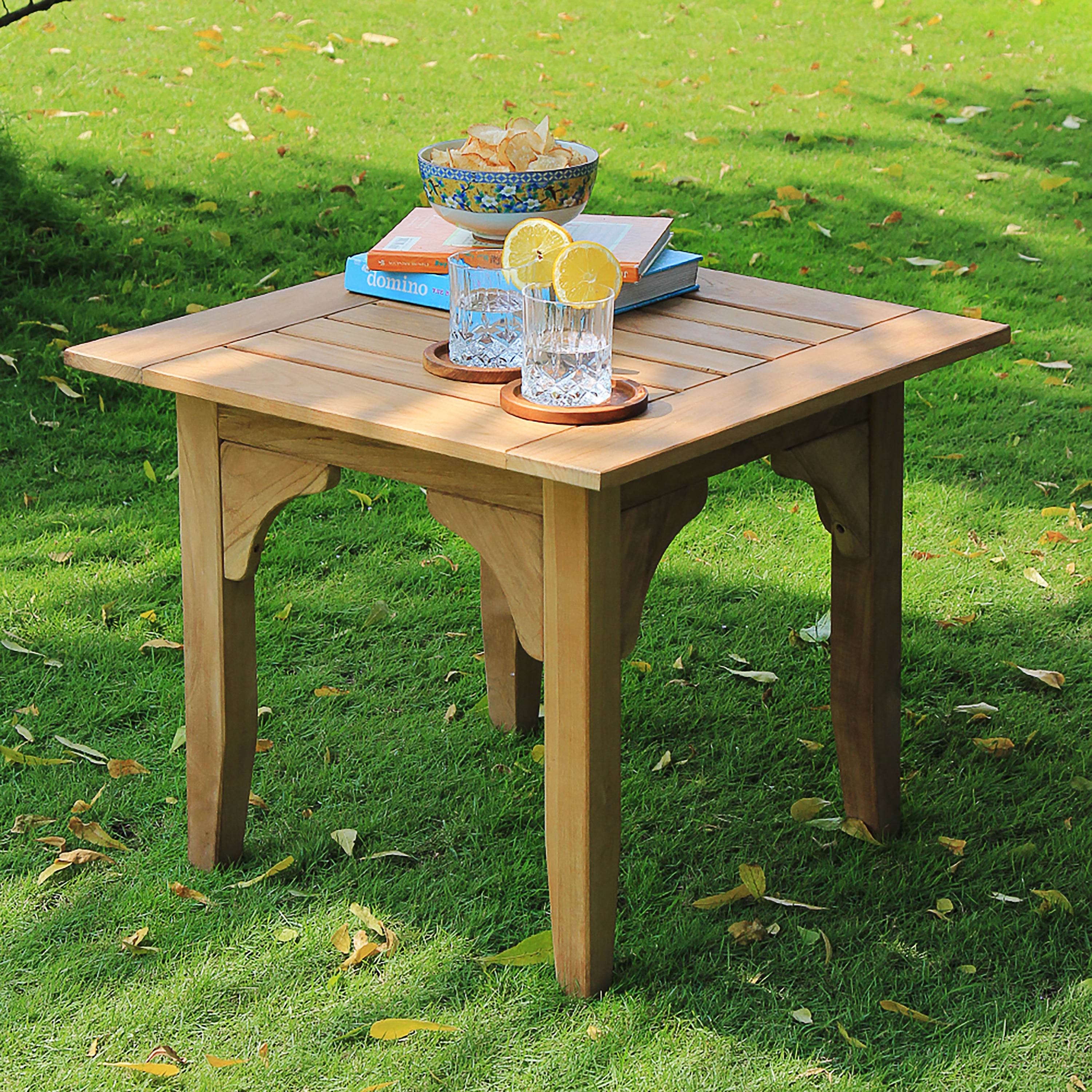 Caterina Teak Wood 5 Pieces Patio Conversation Set with Beige Cushion - Image 13