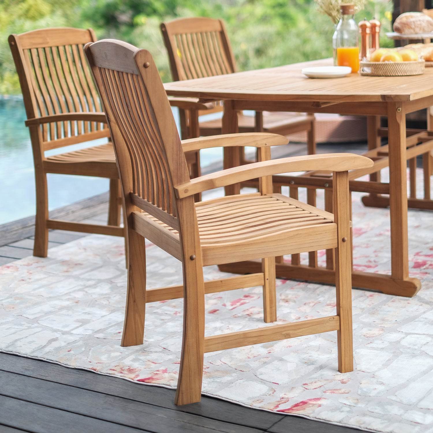 Caterina Teak Wood 6 Pieces Outdoor Dining Set - Image 11