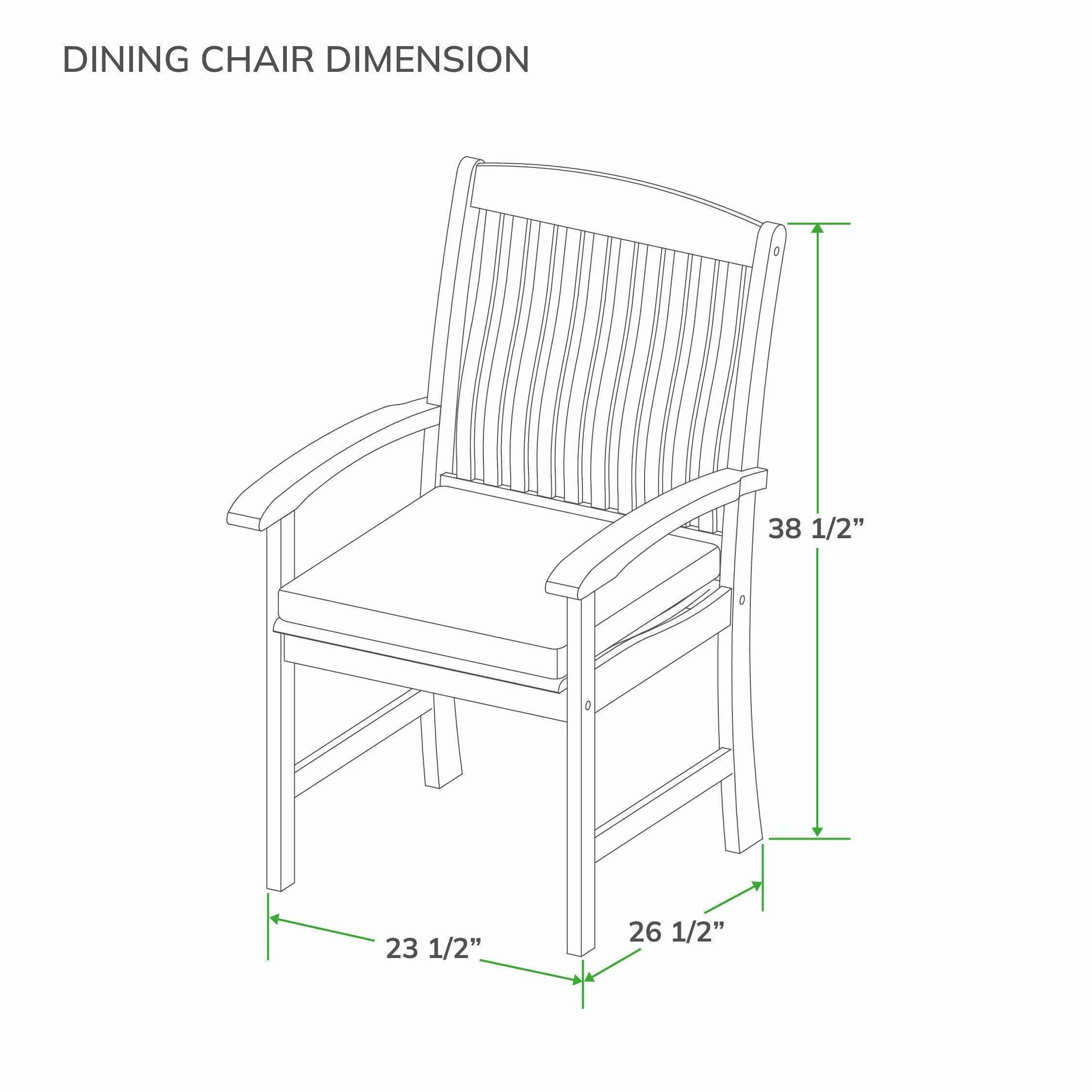 Caterina Teak Wood 6 Piece Outdoor Dining Set - Image 9