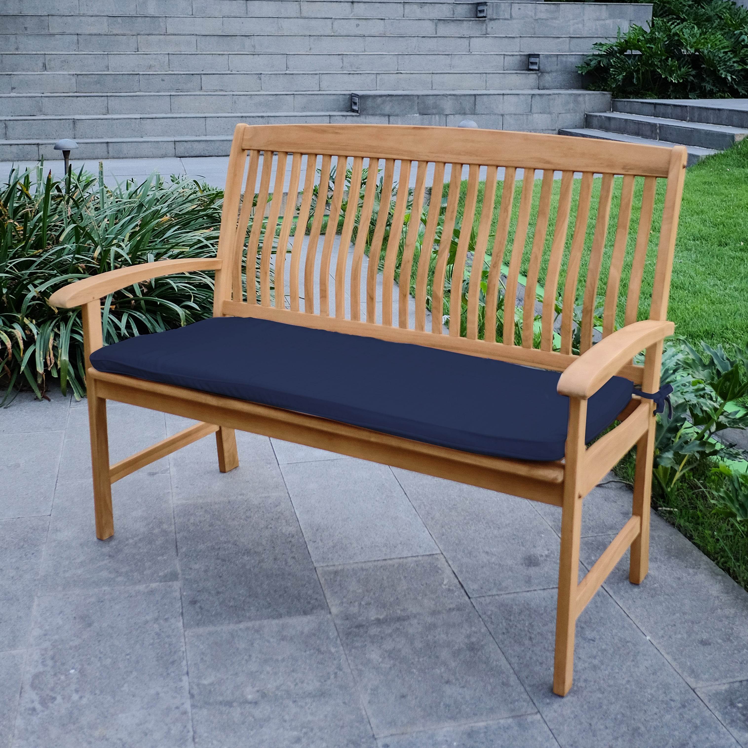 Caterina Teak Wood 6 Piece Outdoor Dining Set with Navy Cushion - Image 8