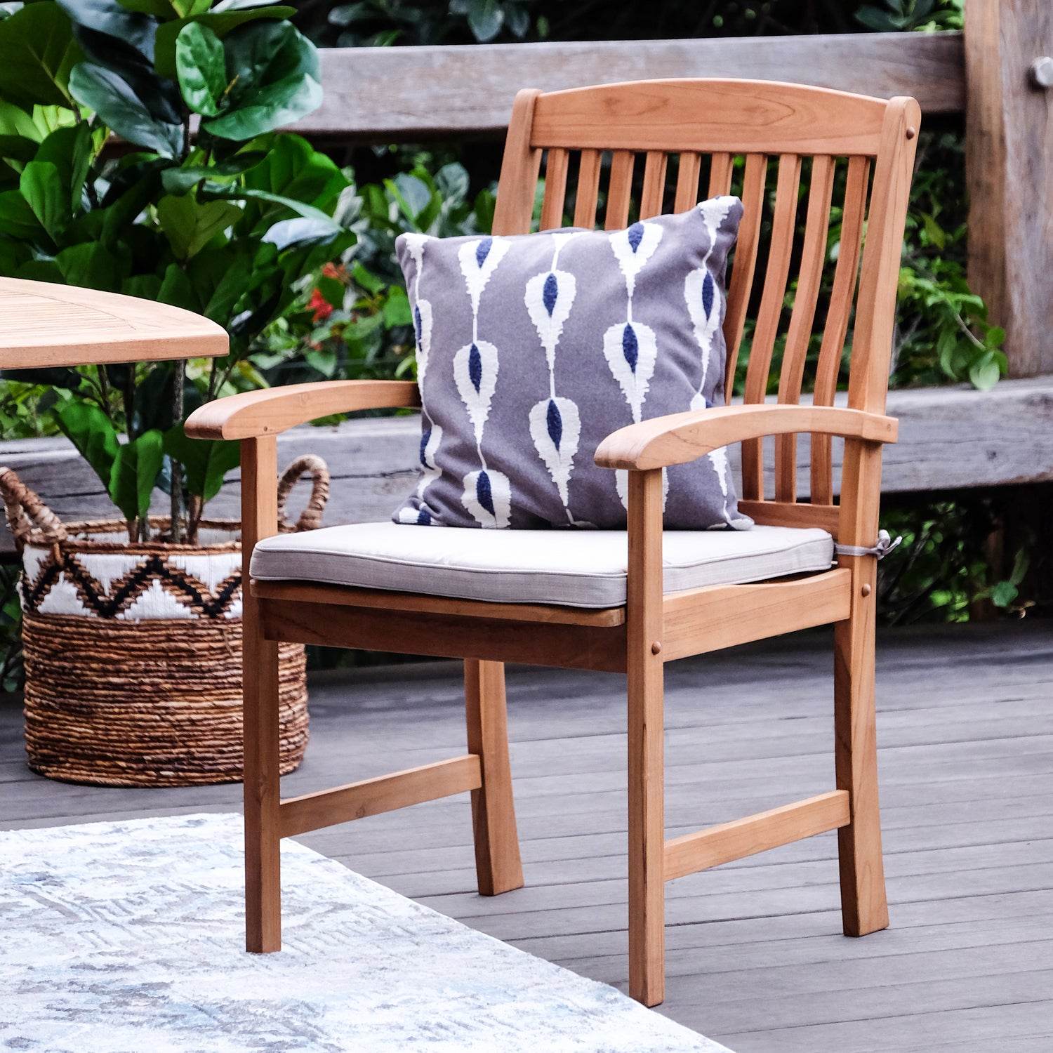 Caterina Teak Wood 6 Pieces Outdoor Dining Set with Backless Bench - Image 7