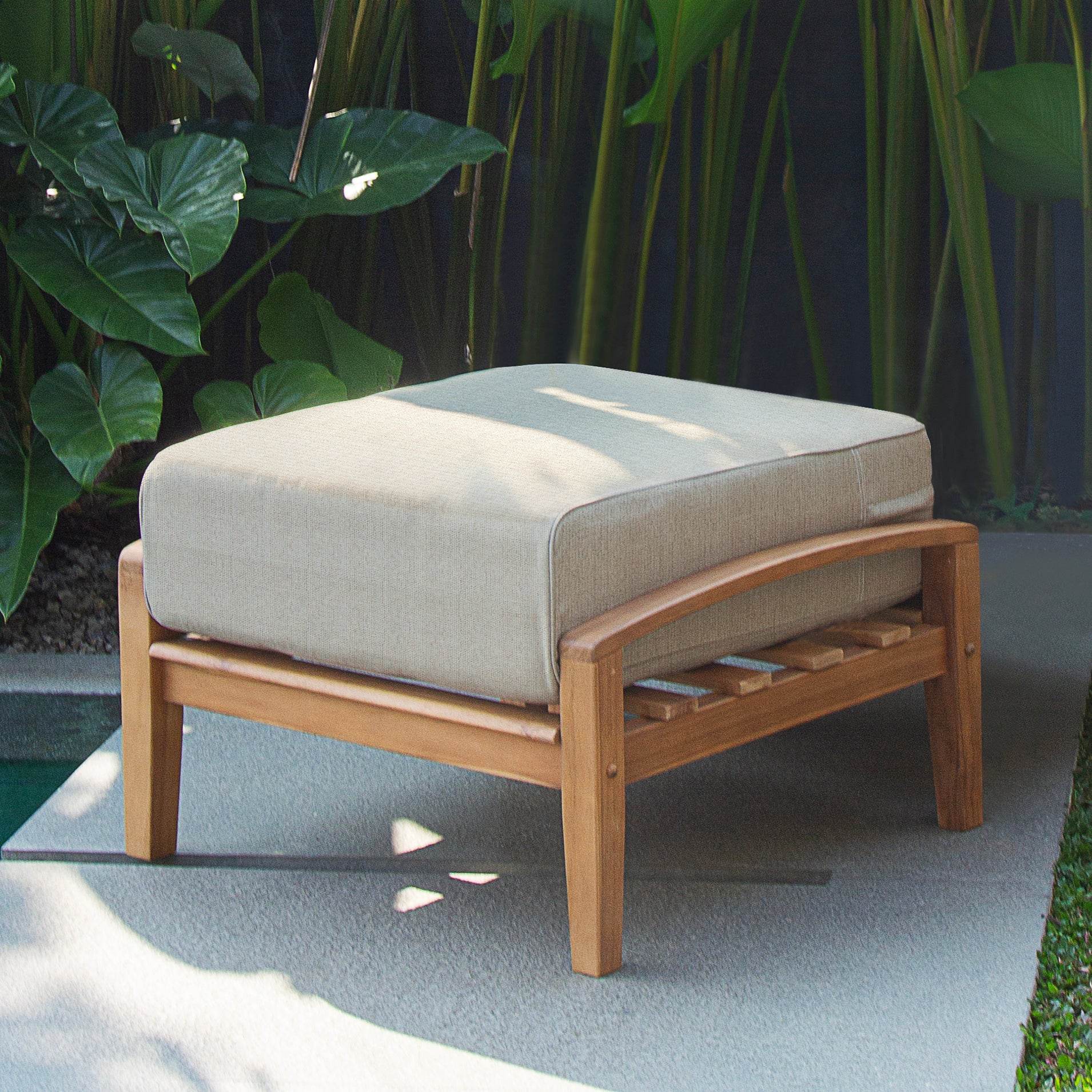 Caterina Teak Wood 7 Piece Patio Conversation Set with Tan Cushion - Image 8
