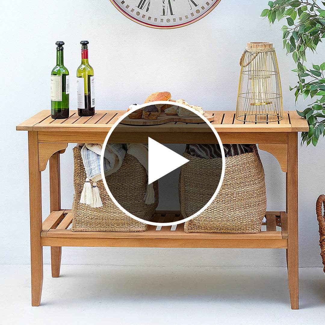 Caterina Teak Wood Outdoor Console Table - Image 4