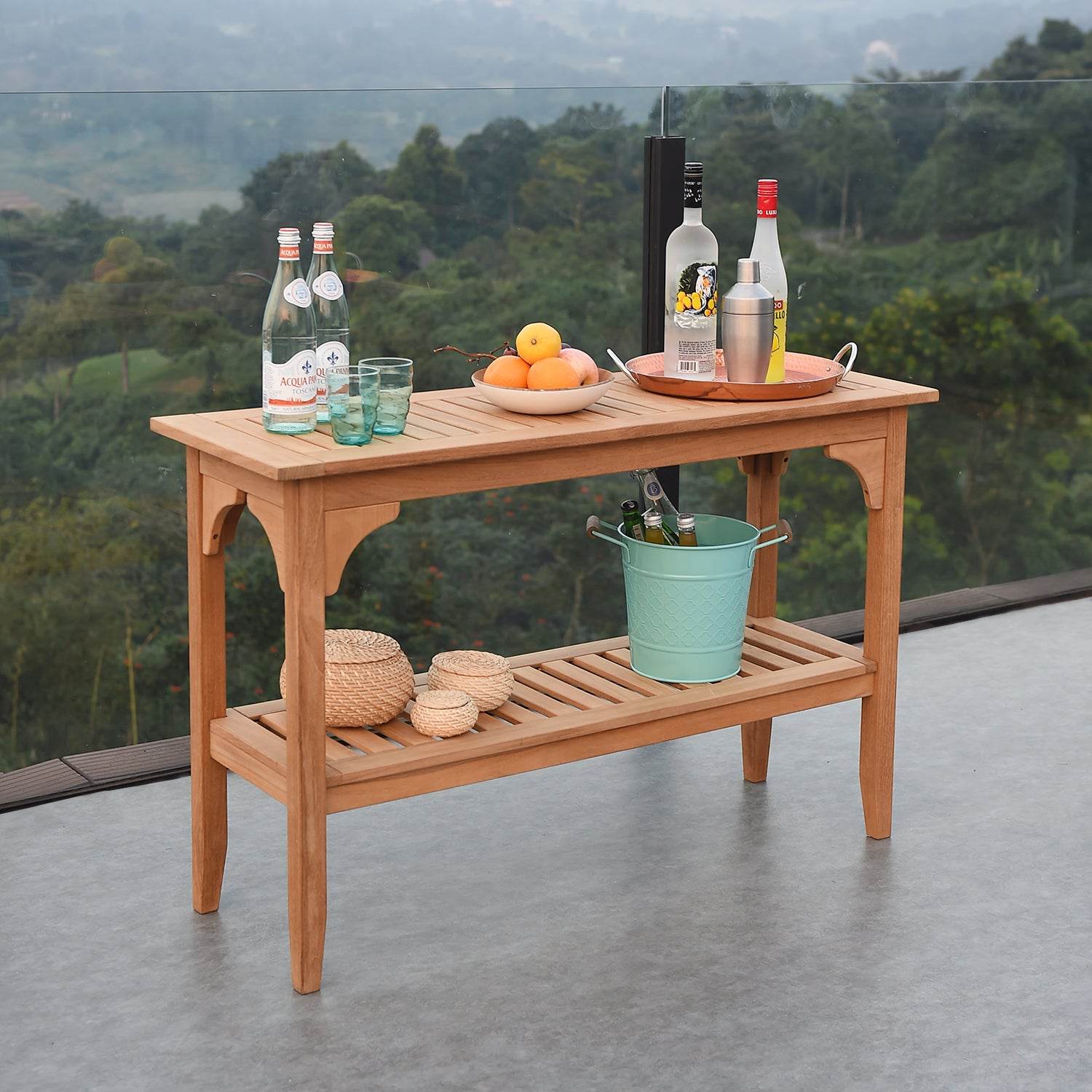 Caterina Teak Wood Outdoor Console Table - Image 6