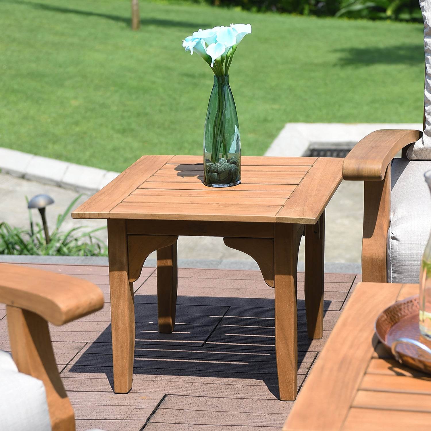 Caterina Teak Wood Outdoor Side Table - Image 4