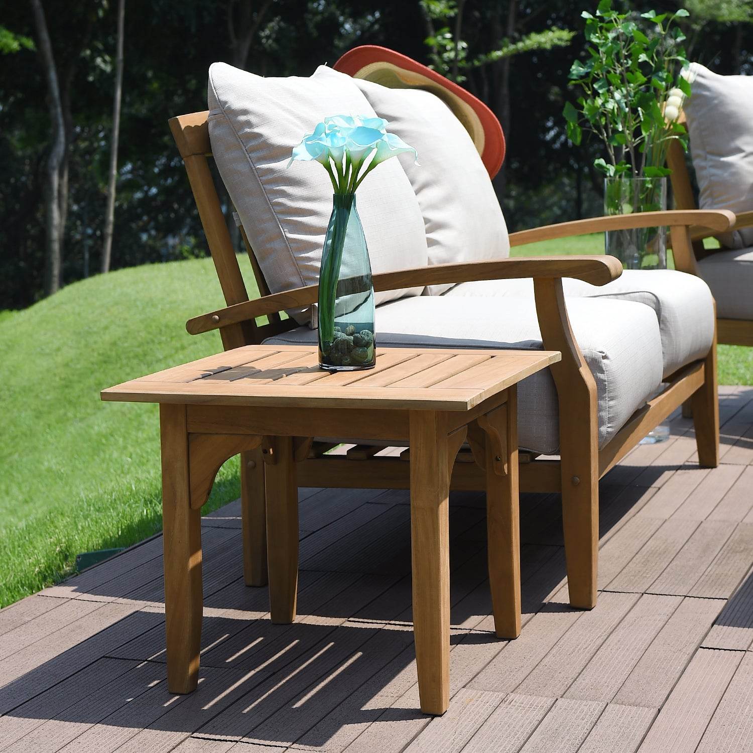 Caterina Teak Wood Outdoor Side Table - Image 7