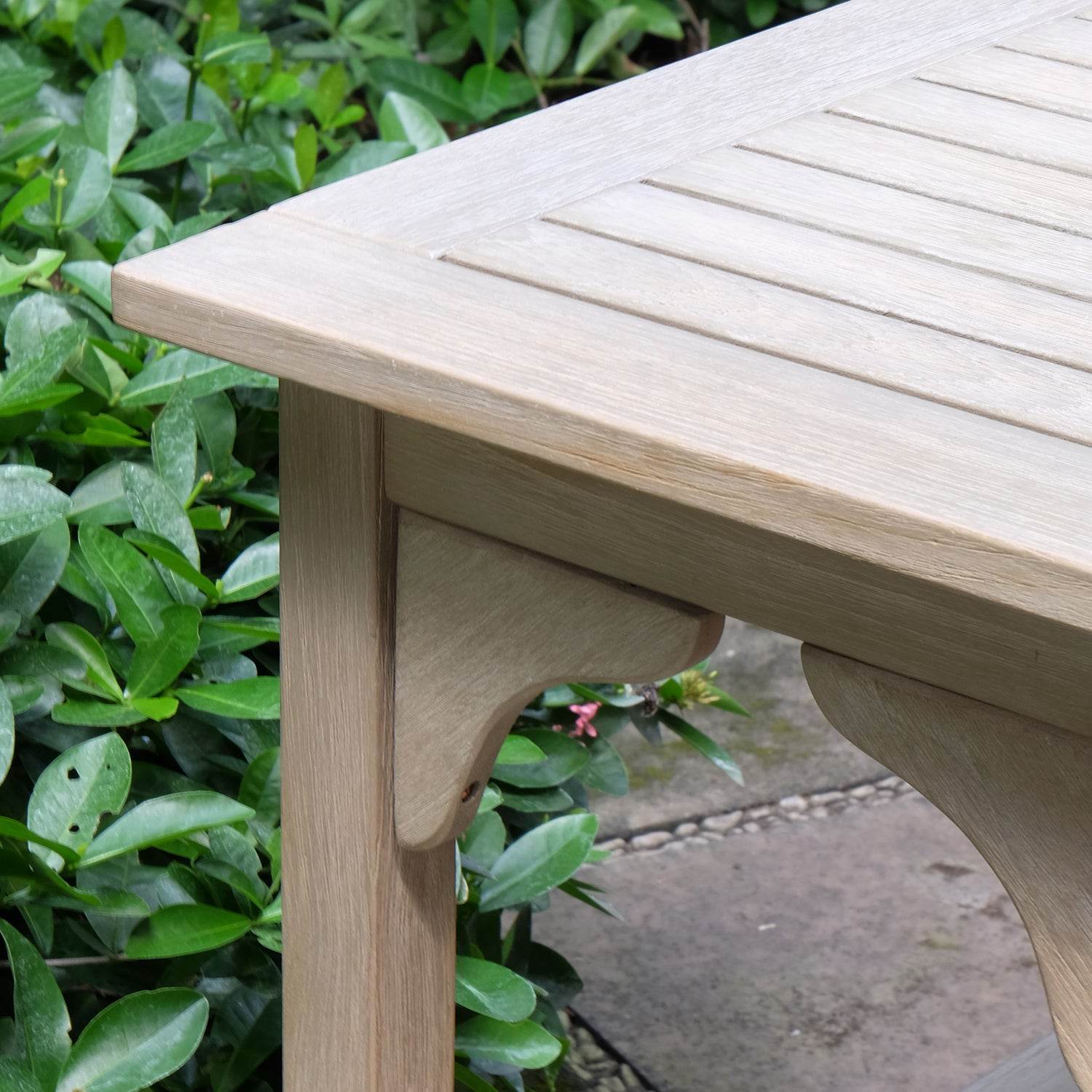 Caterina Weathered Teak Wood Outdoor Console Table - Image 6