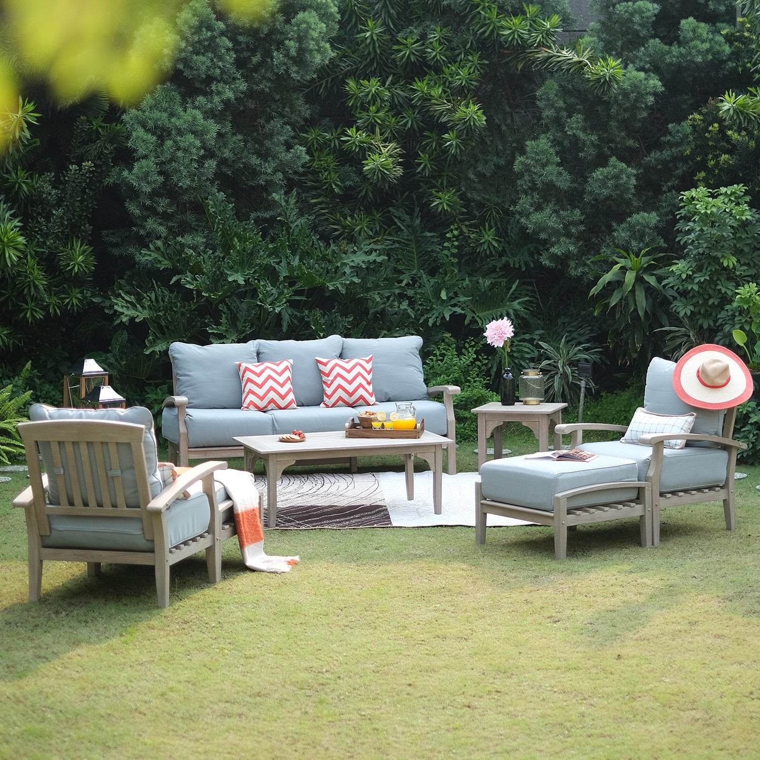 Caterina Weathered Teak Wood Outdoor Side Table - Image 4