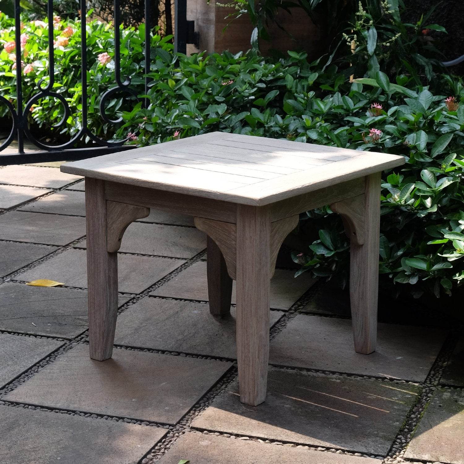 Caterina Weathered Teak Wood Outdoor Side Table - Image 6