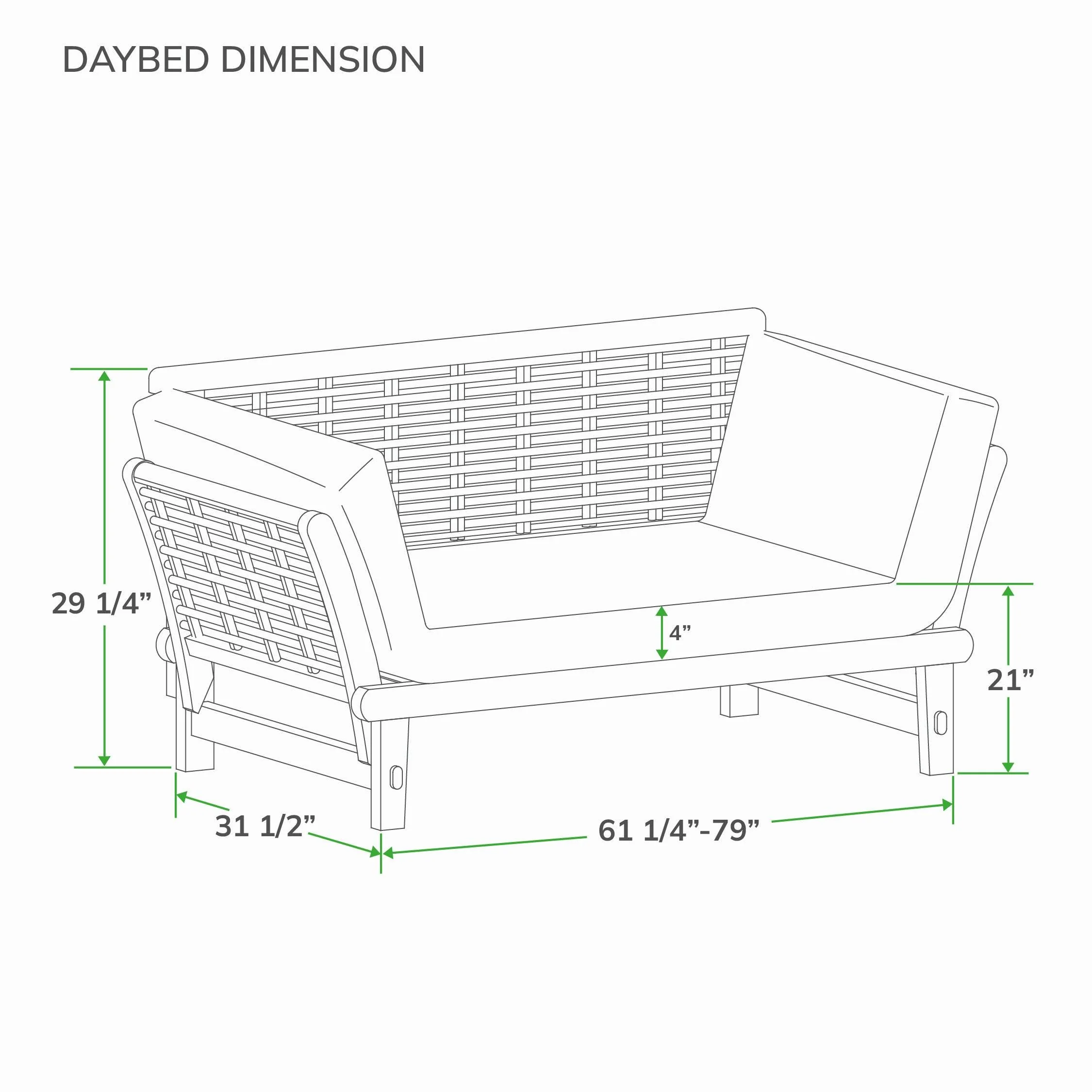 Chester Teak Wicker Outdoor Convertible Sofa Daybed with Sunbrella Cast Shale Cushion - Image 17