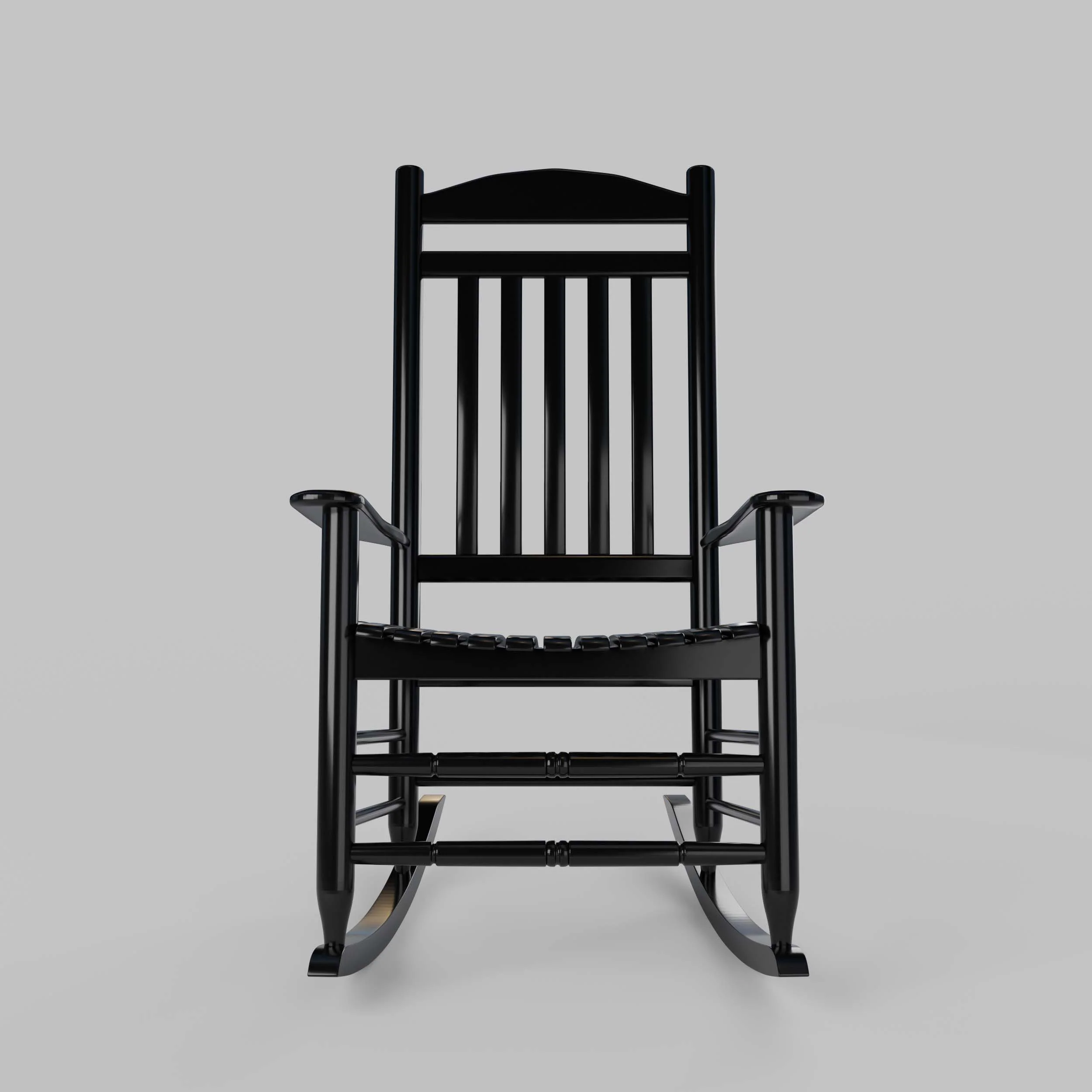 Denver 2 Piece Mahogany Wood Black Porch Rocking Chair - Image 10