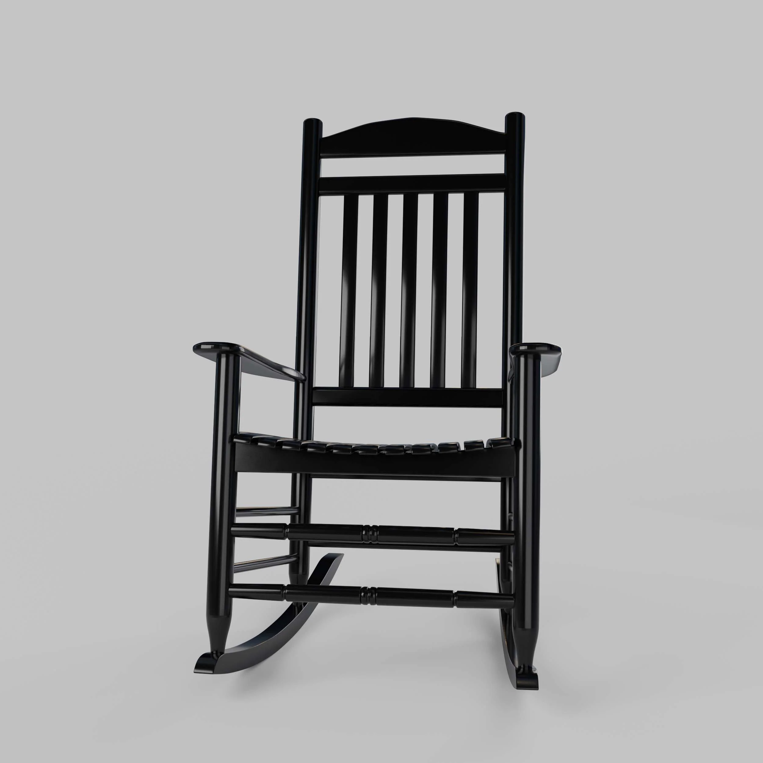 Denver 2 Piece Mahogany Wood Black Porch Rocking Chair - Image 11