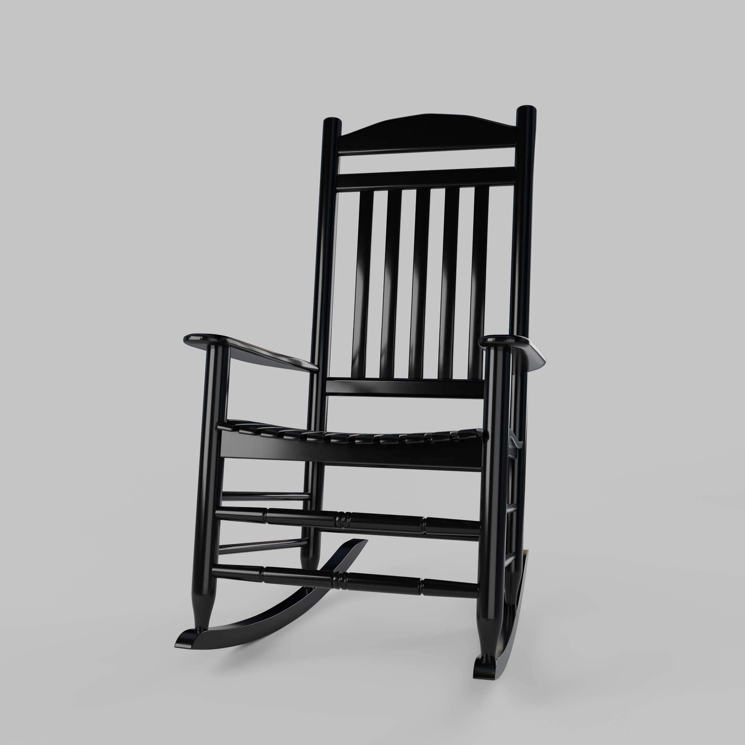 Denver 2 Piece Mahogany Wood Black Porch Rocking Chair - Image 12