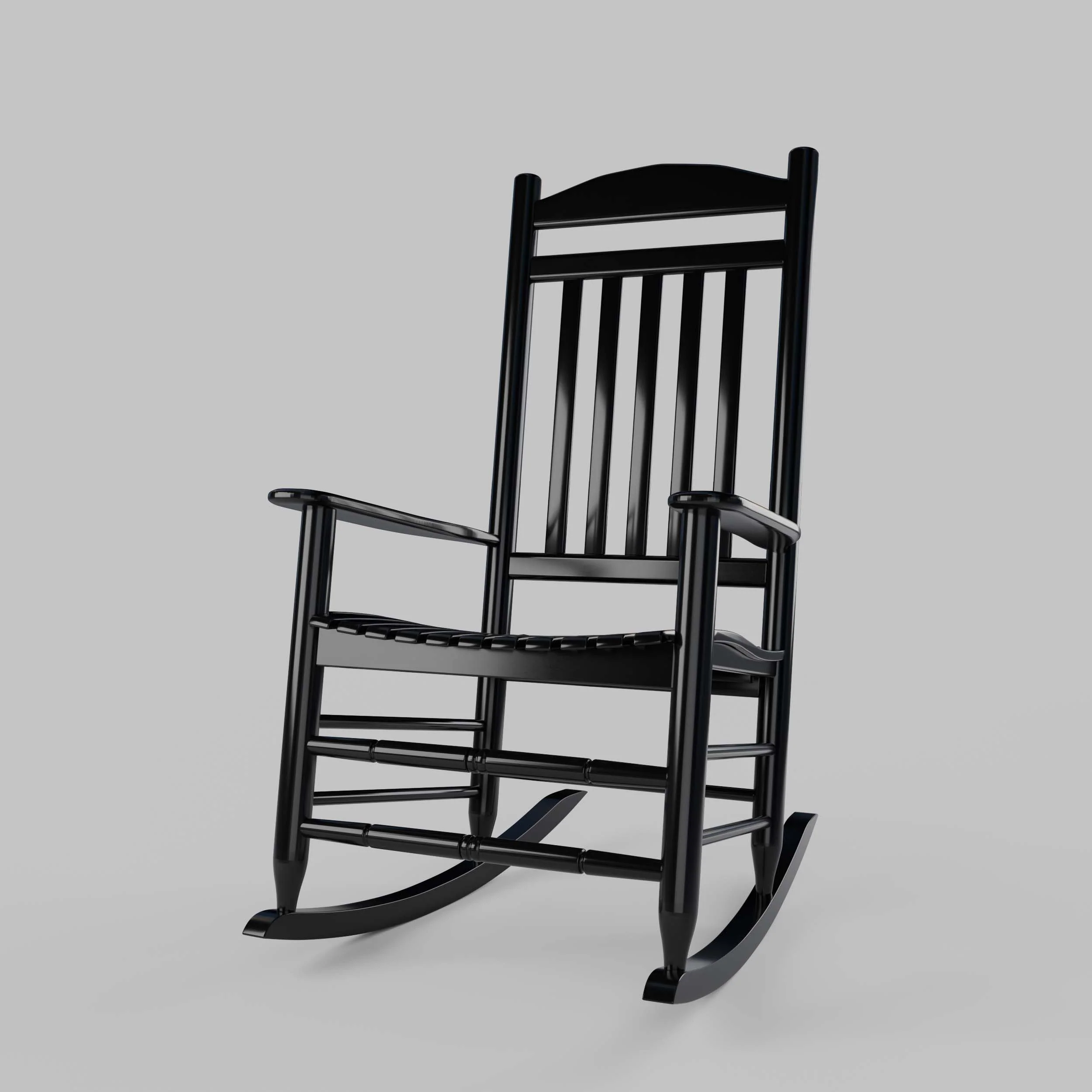 Denver 2 Piece Mahogany Wood Black Porch Rocking Chair - Image 13