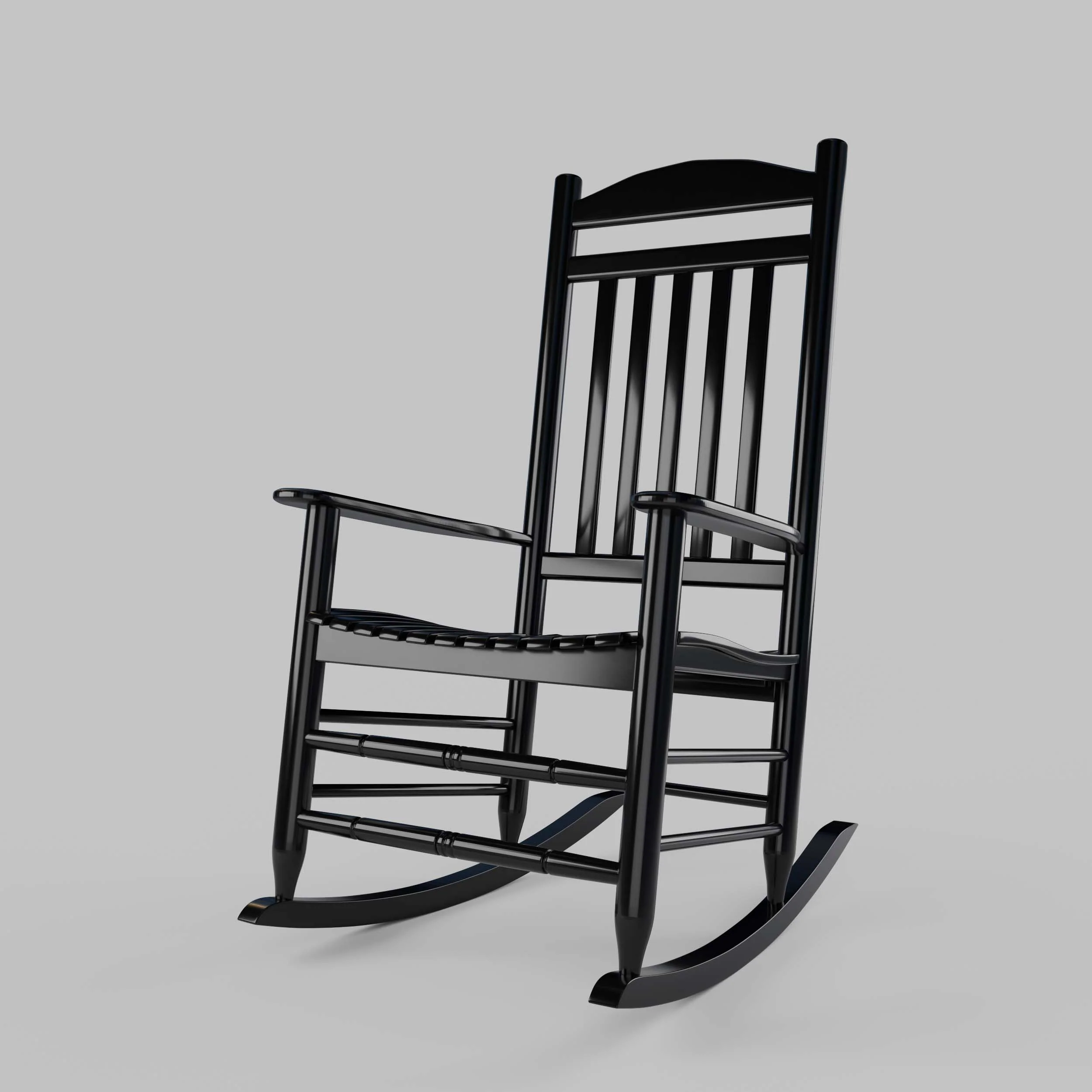 Denver 2 Piece Mahogany Wood Black Porch Rocking Chair - Image 14