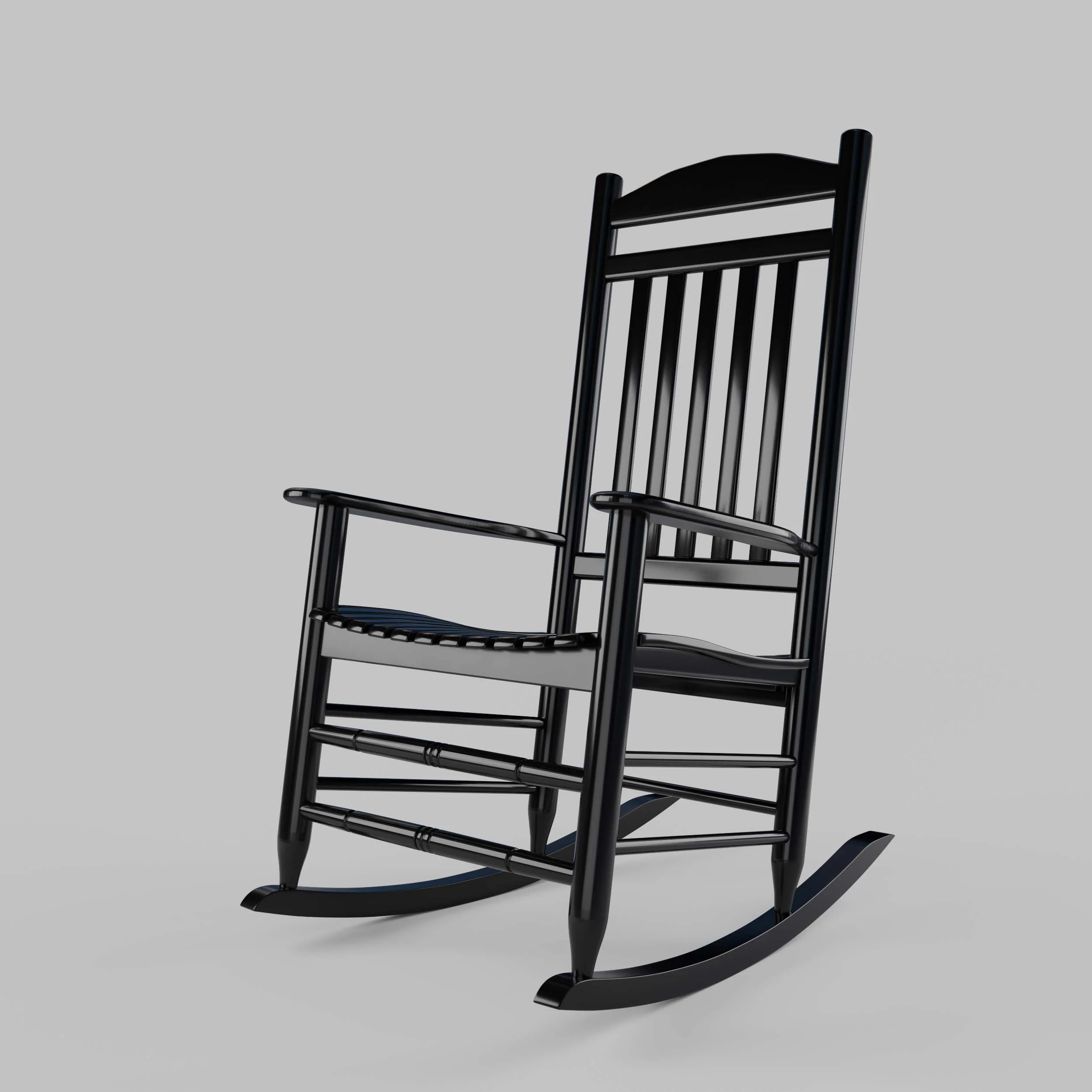 Denver 2 Piece Mahogany Wood Black Porch Rocking Chair - Image 15
