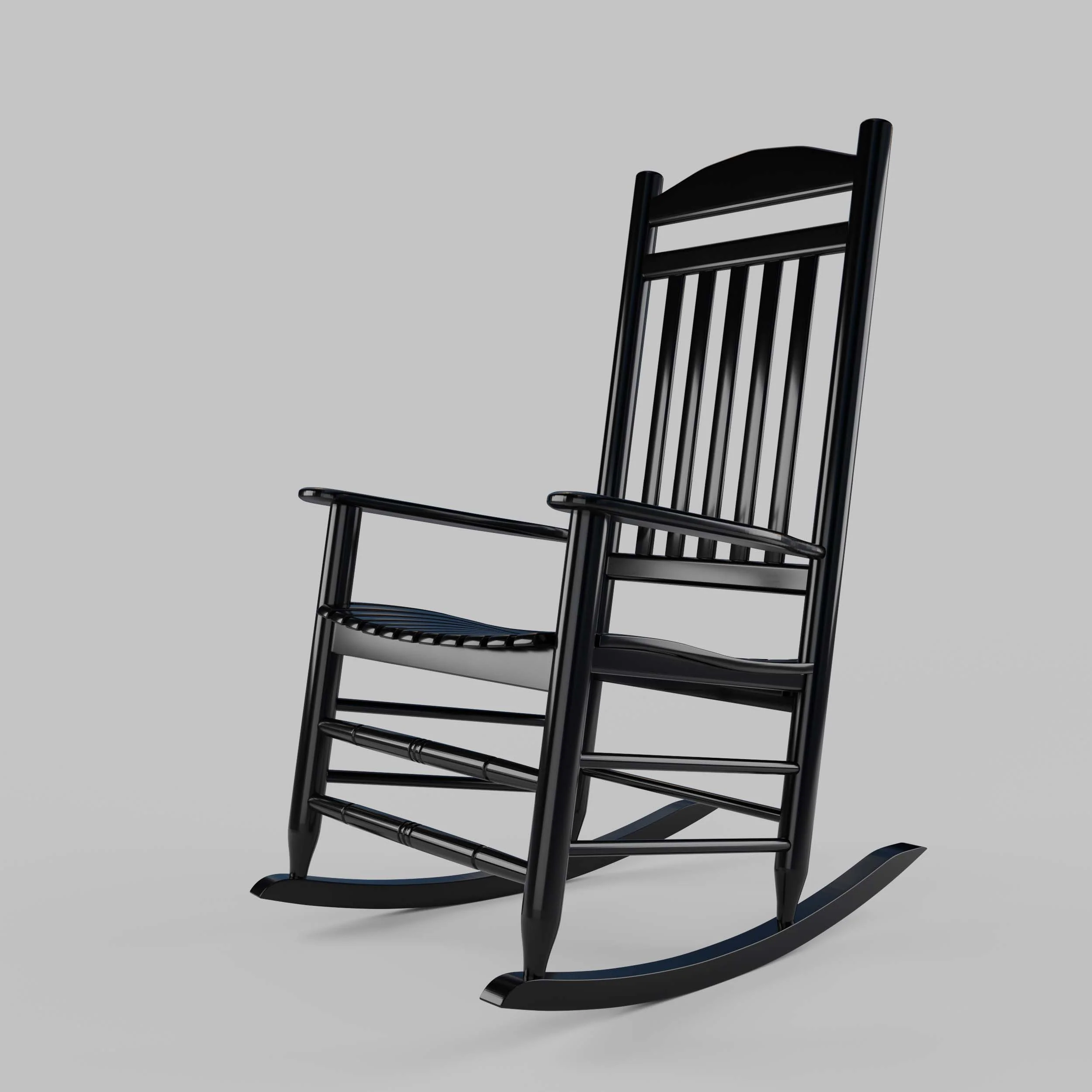 Denver 2 Piece Mahogany Wood Black Porch Rocking Chair - Image 16