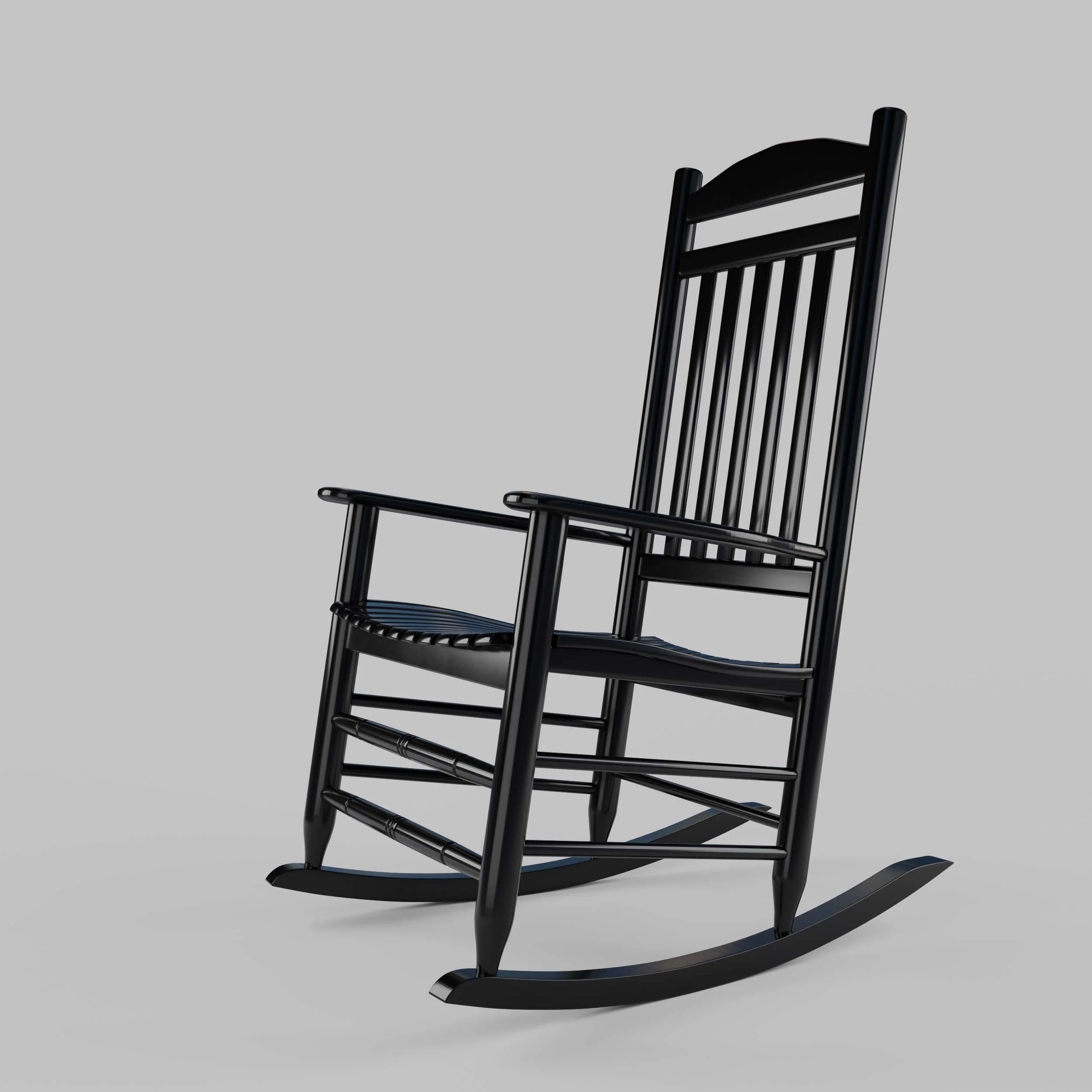 Denver 2 Piece Mahogany Wood Black Porch Rocking Chair - Image 17