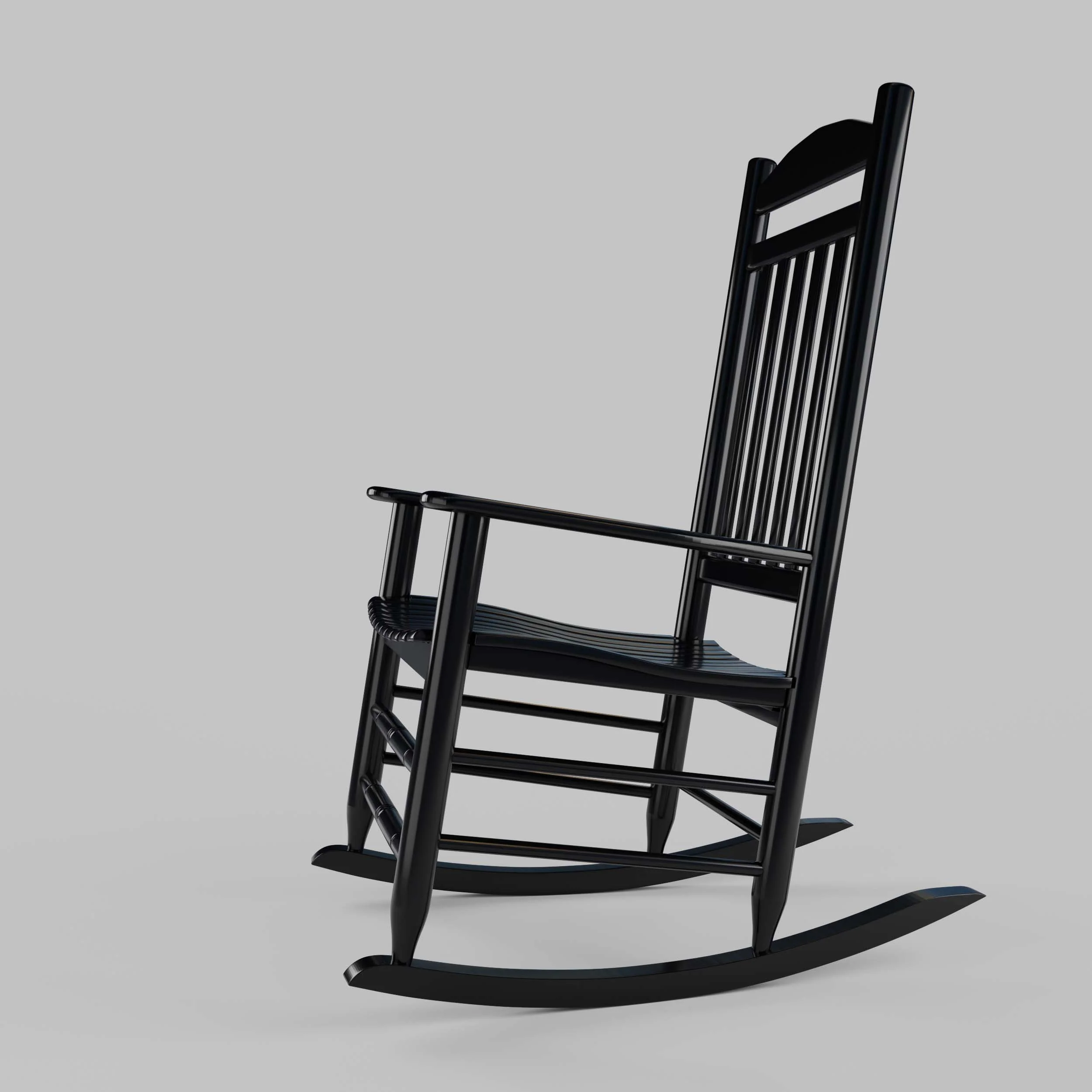 Denver 2 Piece Mahogany Wood Black Porch Rocking Chair - Image 19